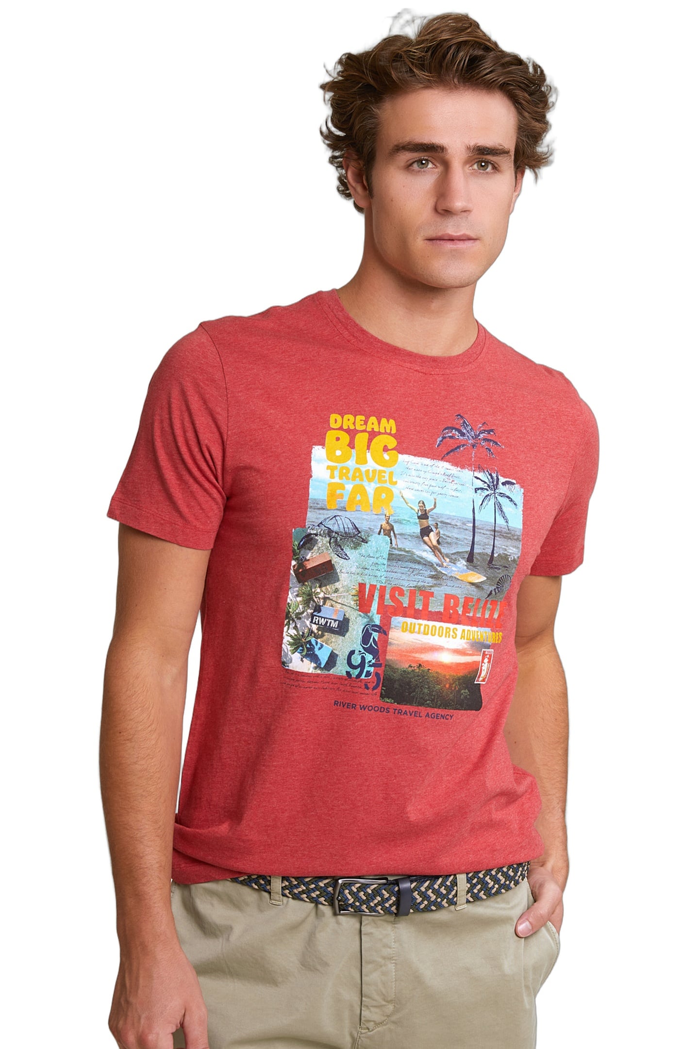 NORMAL FIT BASIC T-SHIRT SHORT SLEEVES SCARLET MIX 1