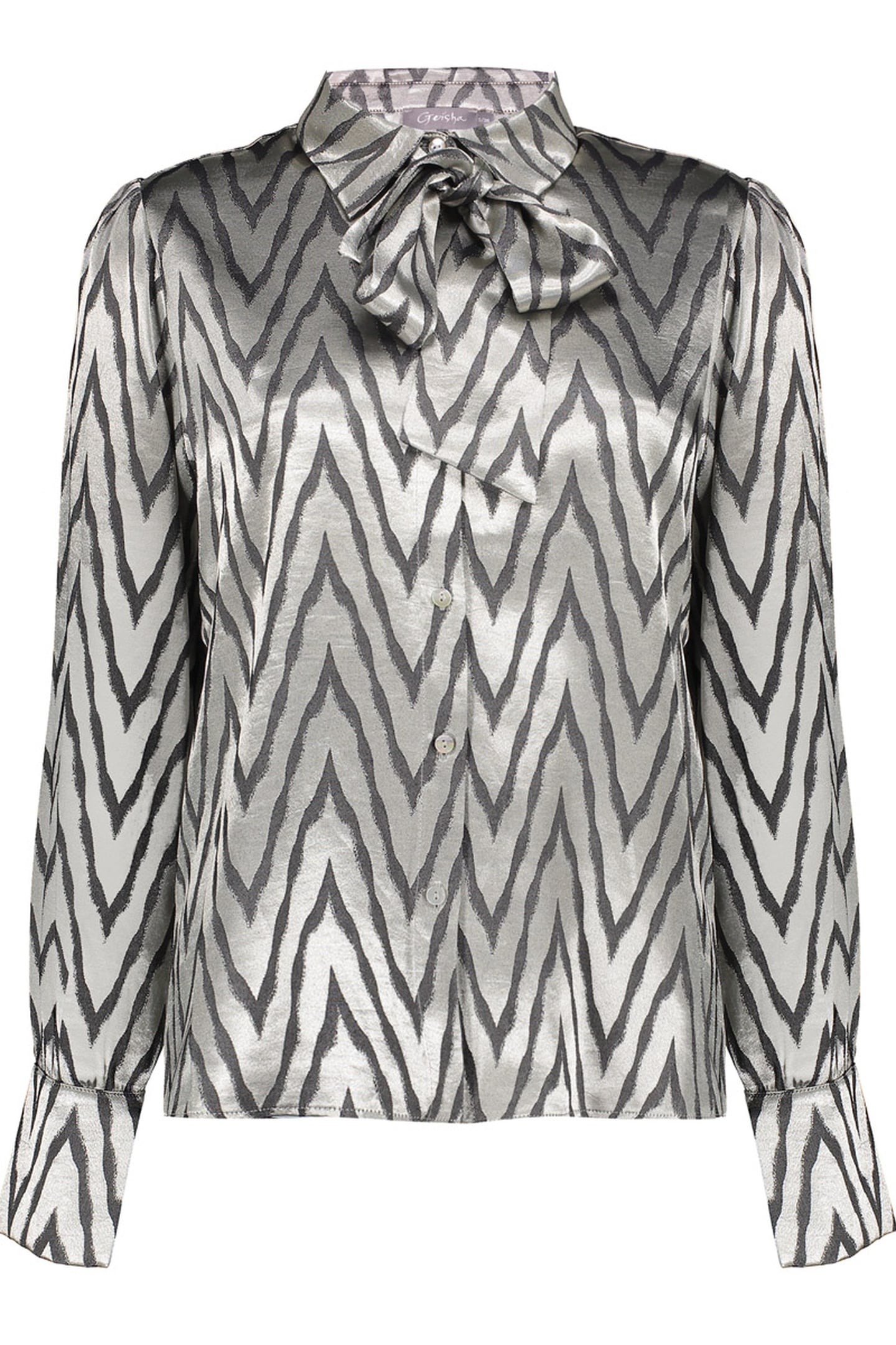 Geisha Blouse Animal Silver Grey Maat: M | Blouses Outlet | Dames | Grijs