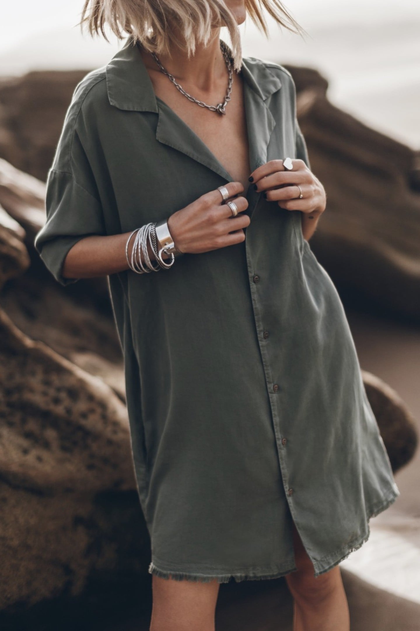 THE GREEN SHIRT DRESS GREEN 2