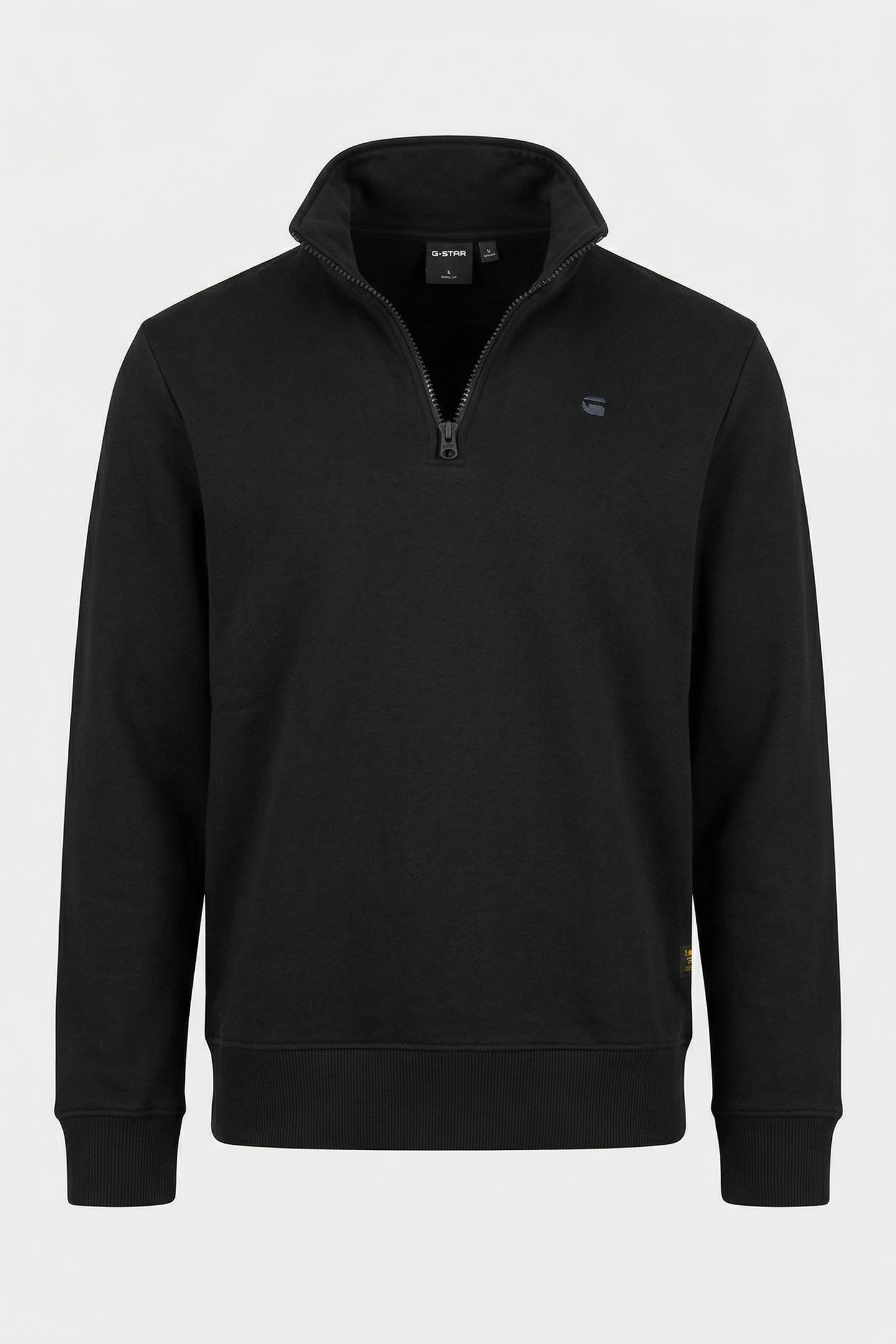 HALF ZIP STAND UP COLLAR SWEAT L\S DK BLACK 3
