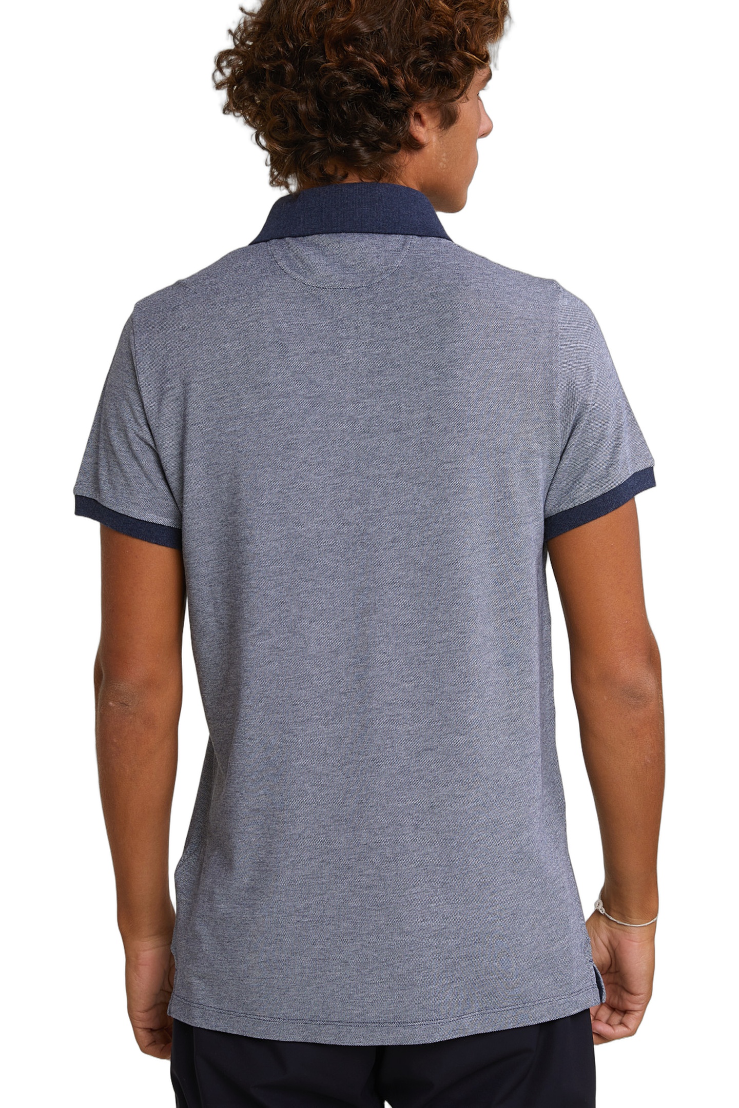 CUSTOM FIT SILKY COTTON STRETCH POLO NIGHT BLUE MIX 3