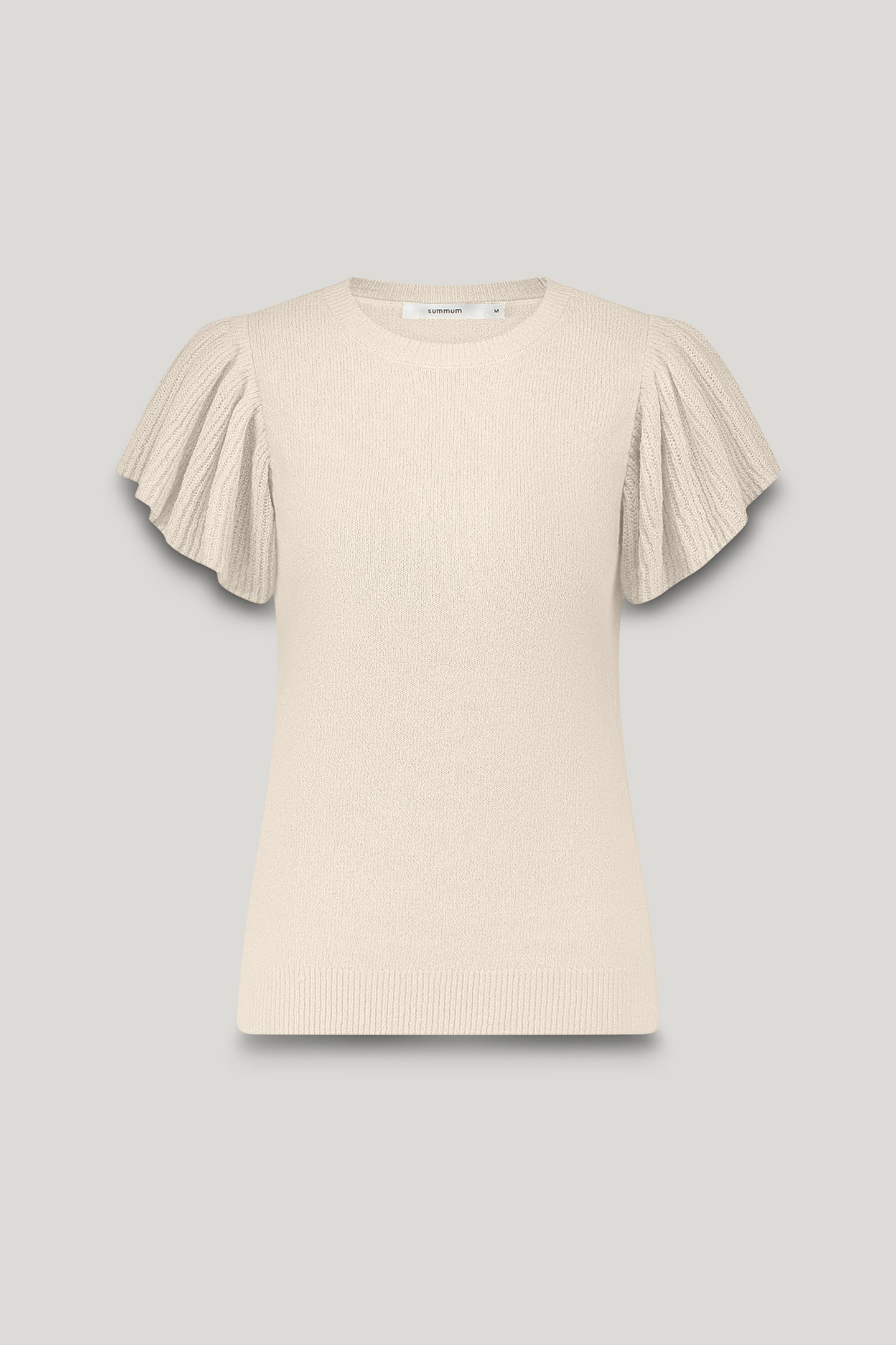 SLEEVELESS VOLANT TOP RUSTIC SHIMMER KNIT IVORY 4