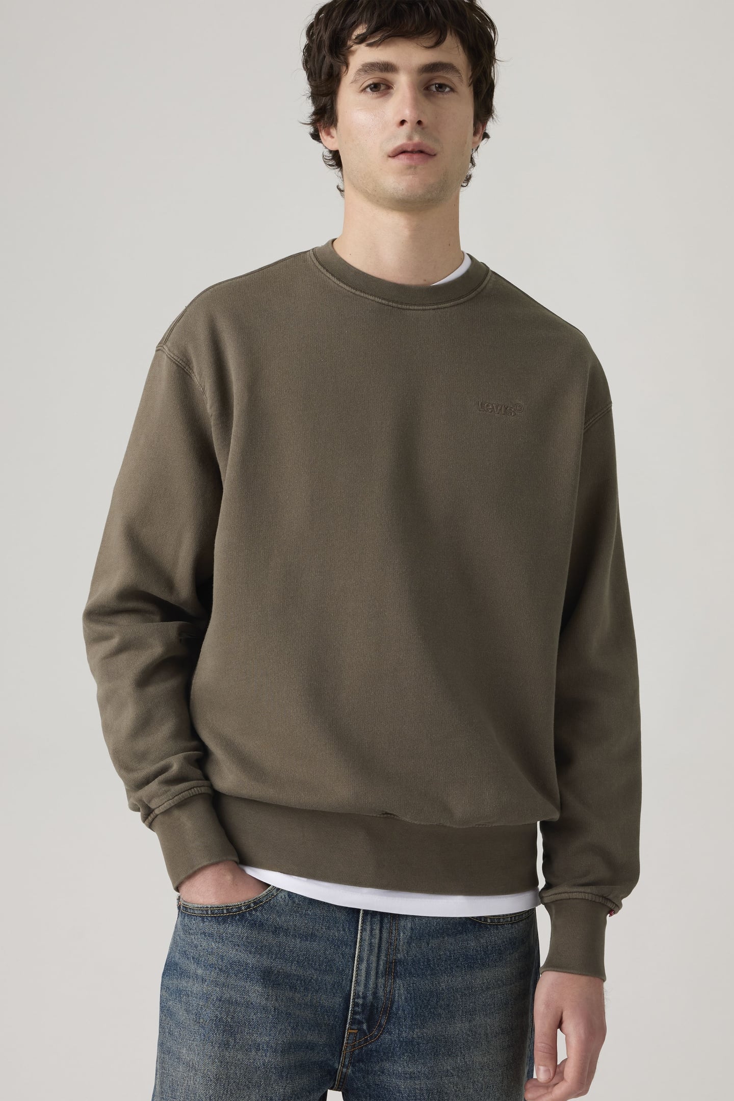Levi's Authentic Crewneck Sweatshirt Maat: S | Sweaters Outlet | Heren | Bruin