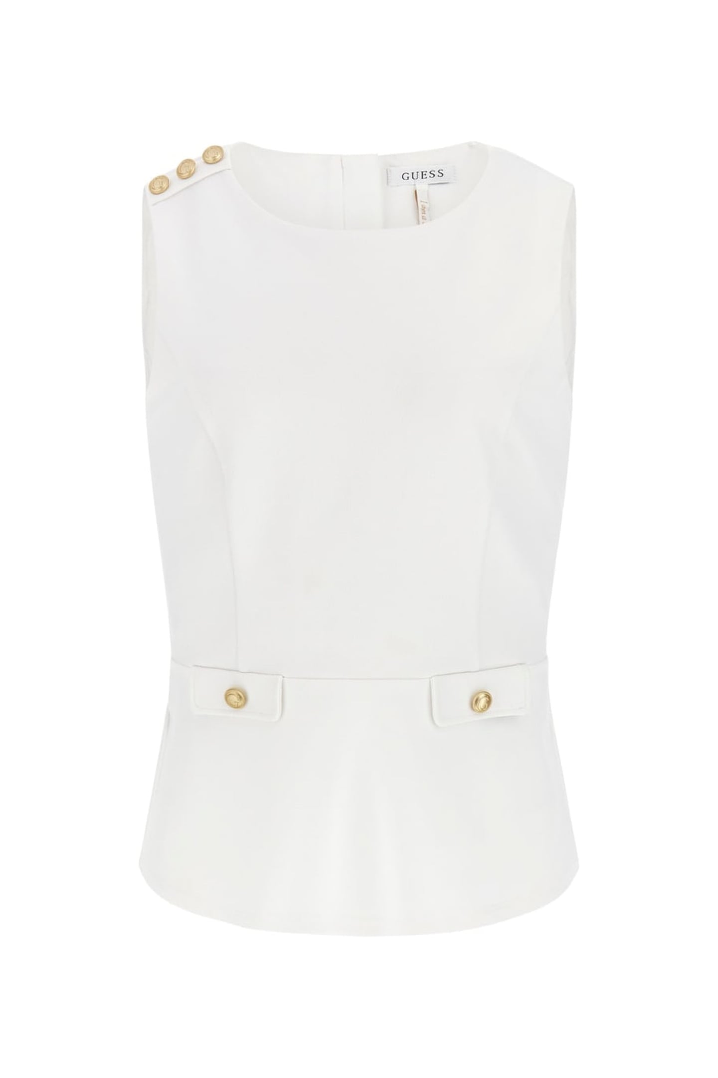 GUESS ECO AMBRE PEPLUM TOP PURE WHITE 3