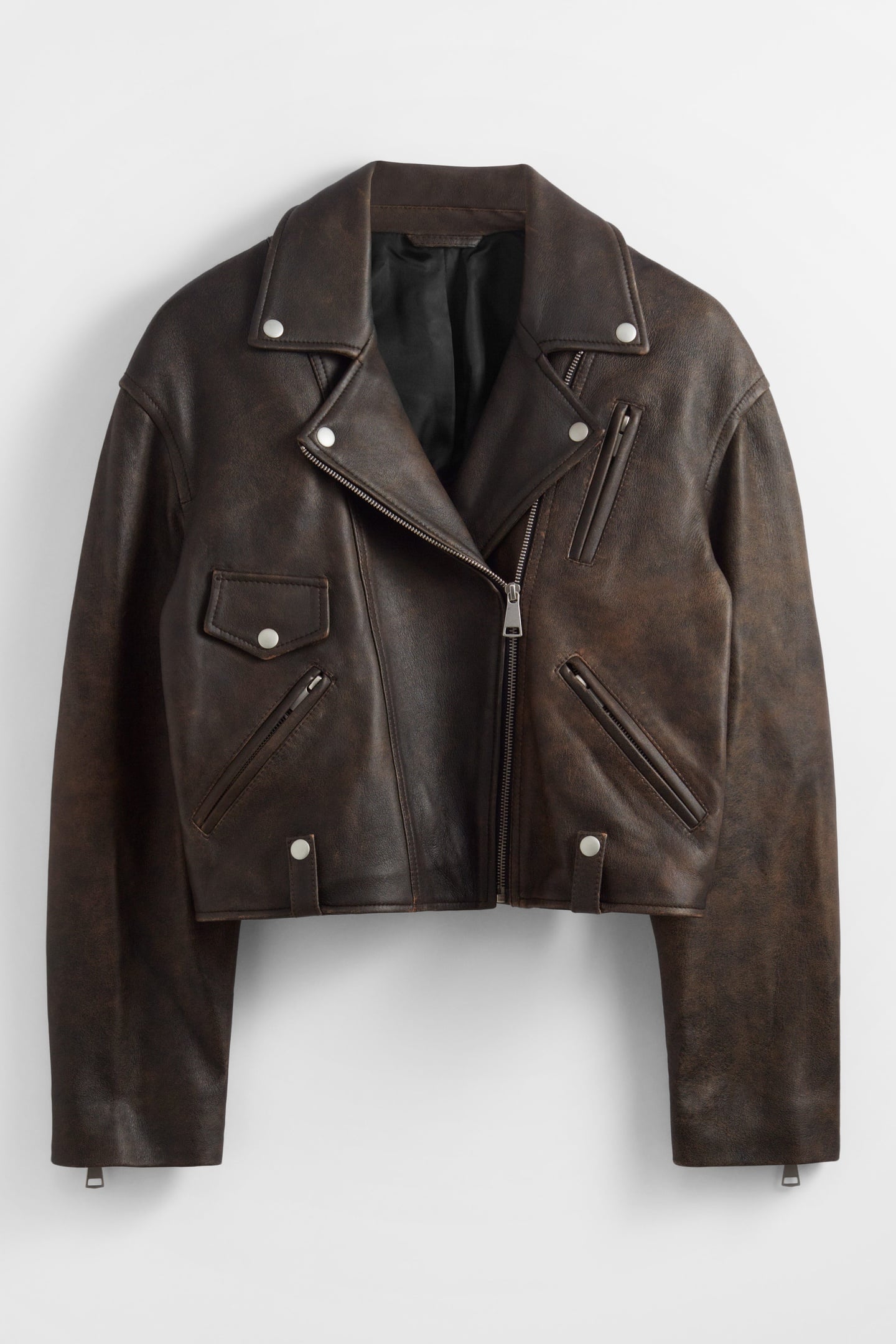 CARMELA LEATHER JACKET BROWN 1