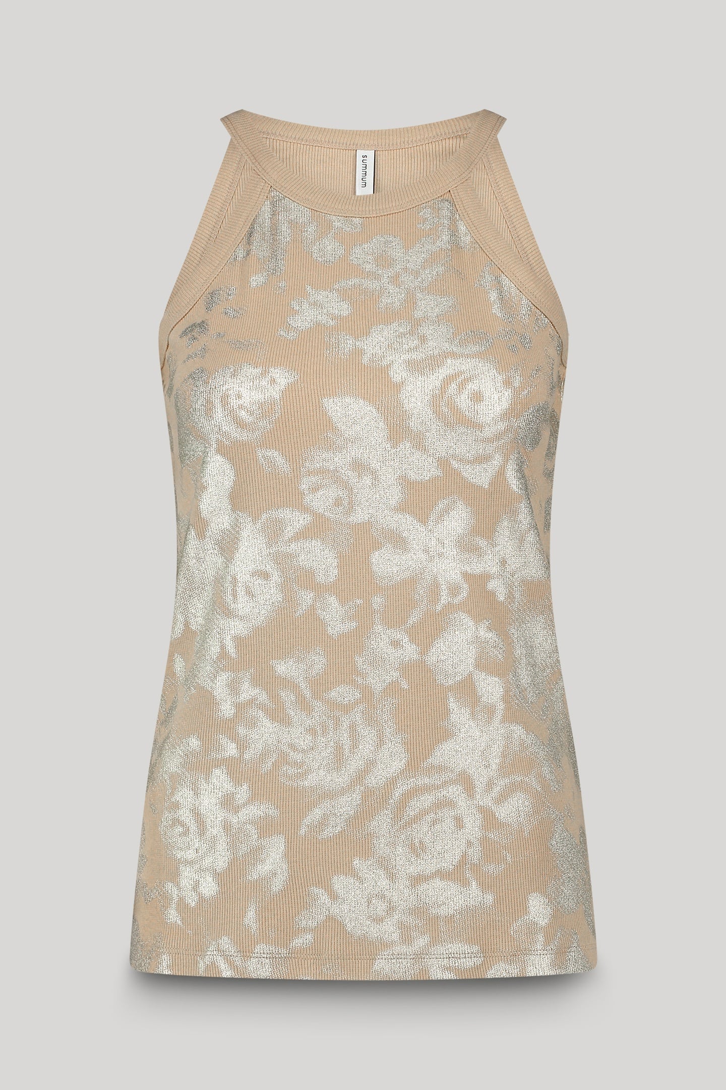 HALTER RIB TOP PRINTED SESAME 4