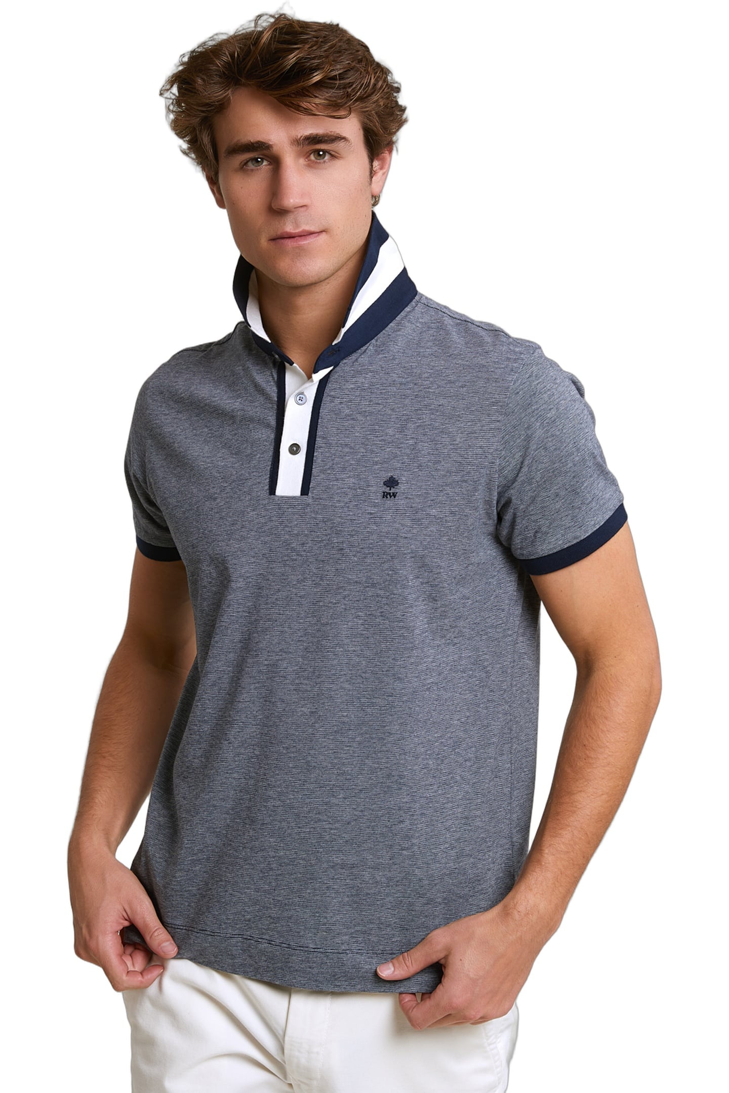 CUSTOM FIT SILKY COTTON POLO POLO NAVY 1