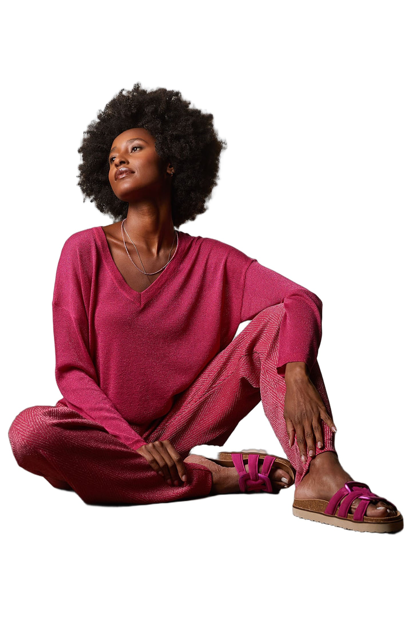 FUCHSIA FANTASY LUREX PANTS 3