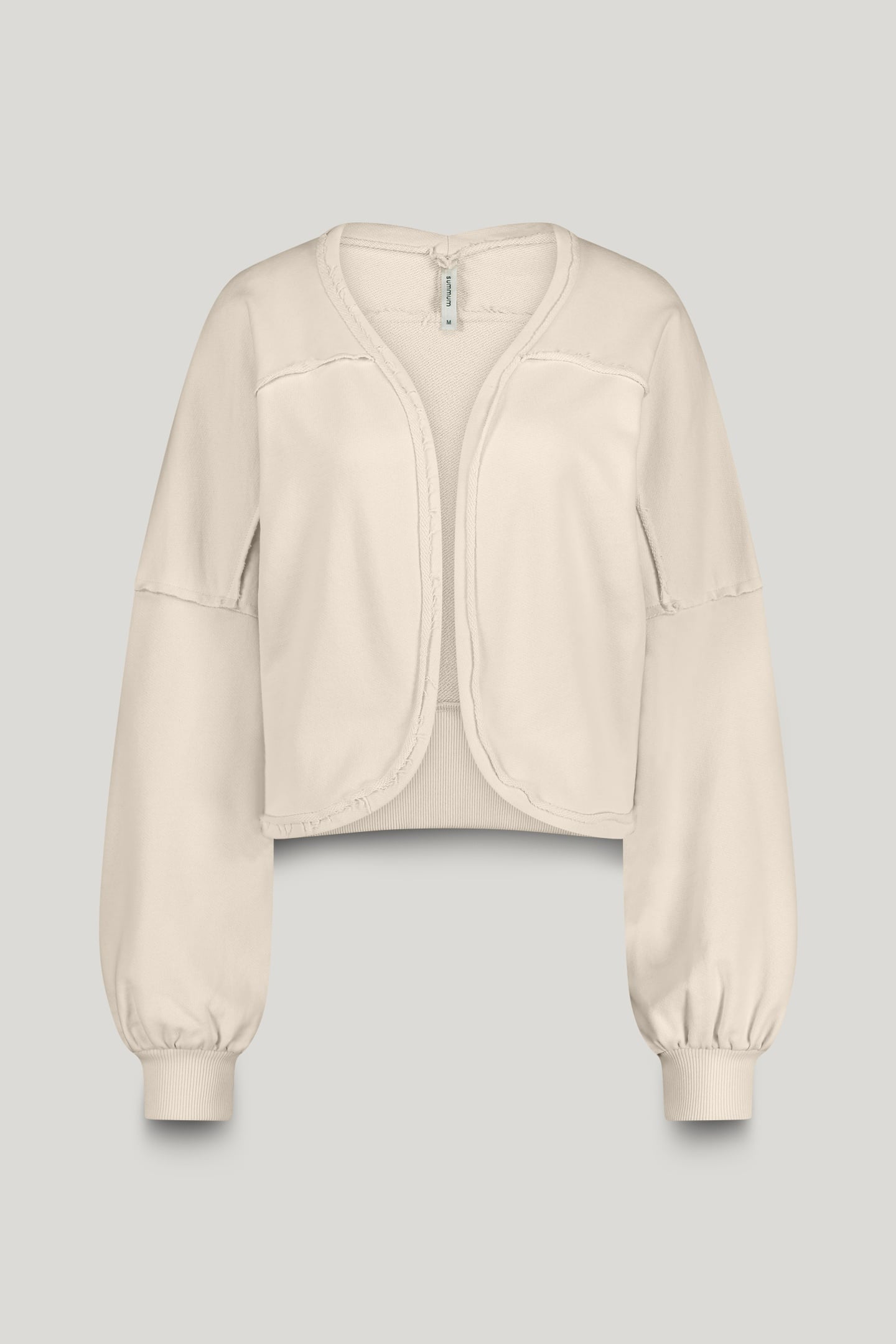 CROPPED WIDE SWEAT CARDIGAN IVORY 3