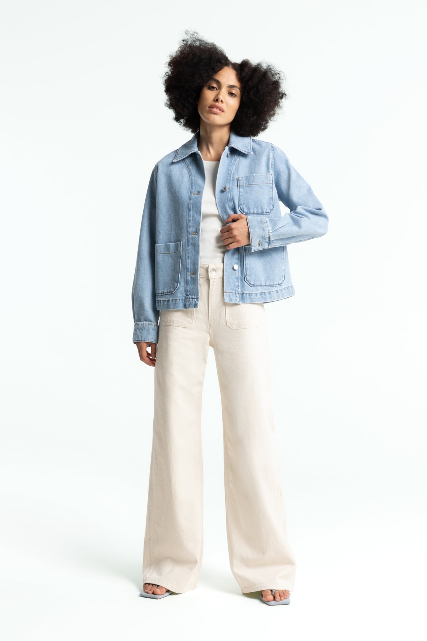 Kings Of Indigo Jane Sailor Eco Recycled Ecru Maat: W24L32 | Wijde Broeken Outlet | Dames | Ecru