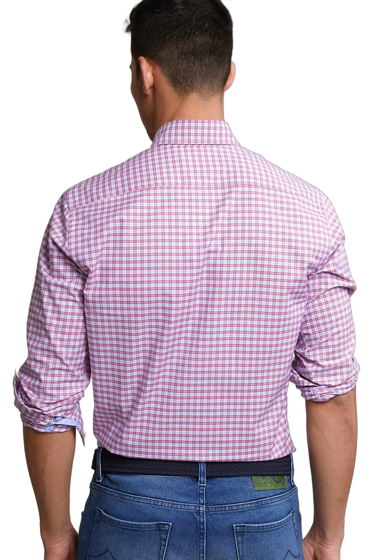 CUSTOM FIT CHECKED SHIRT BLUE/RED 2