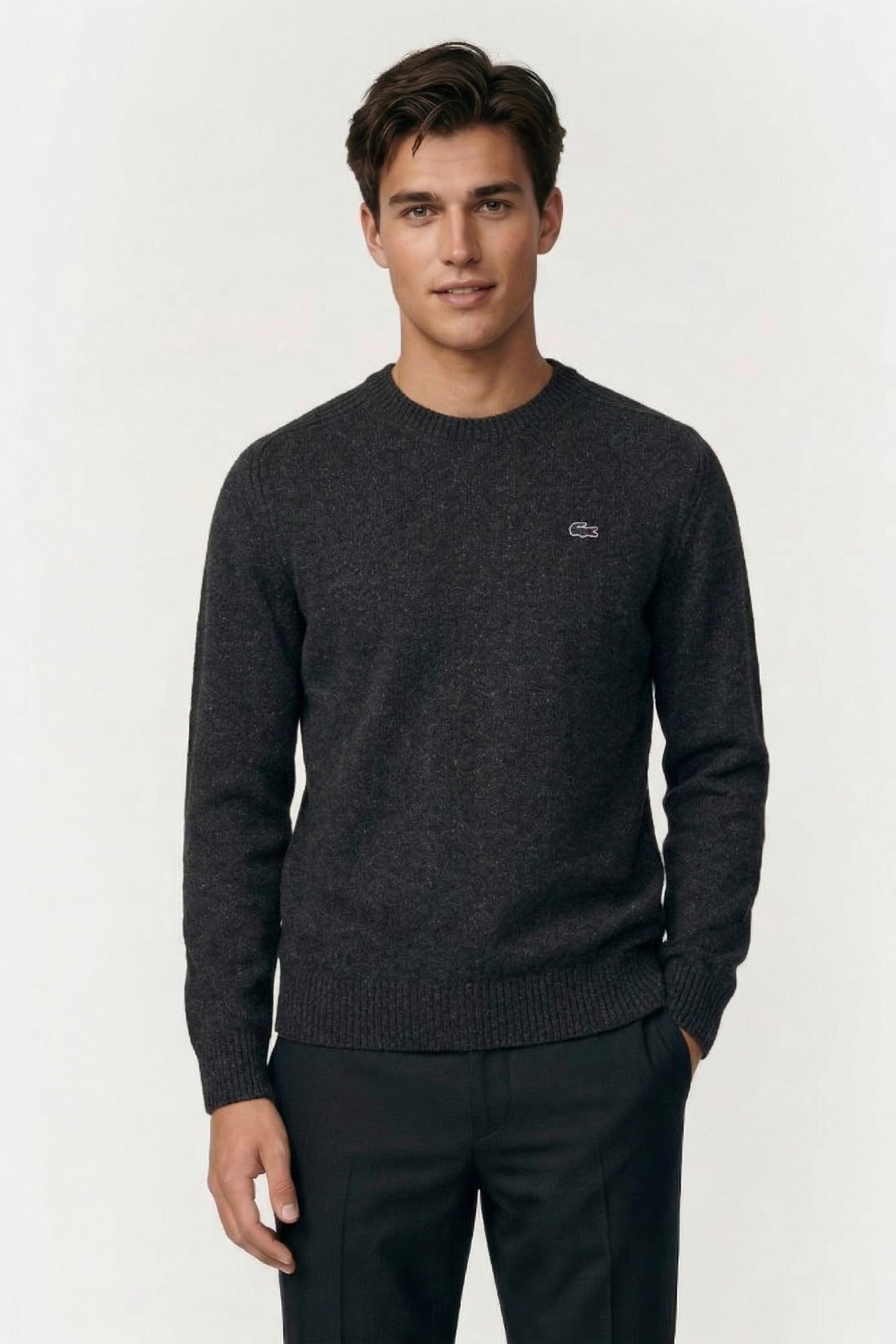 Lacoste Sweater Bitume Neps Maat: XL | Sweaters Outlet | Heren | Grijs
