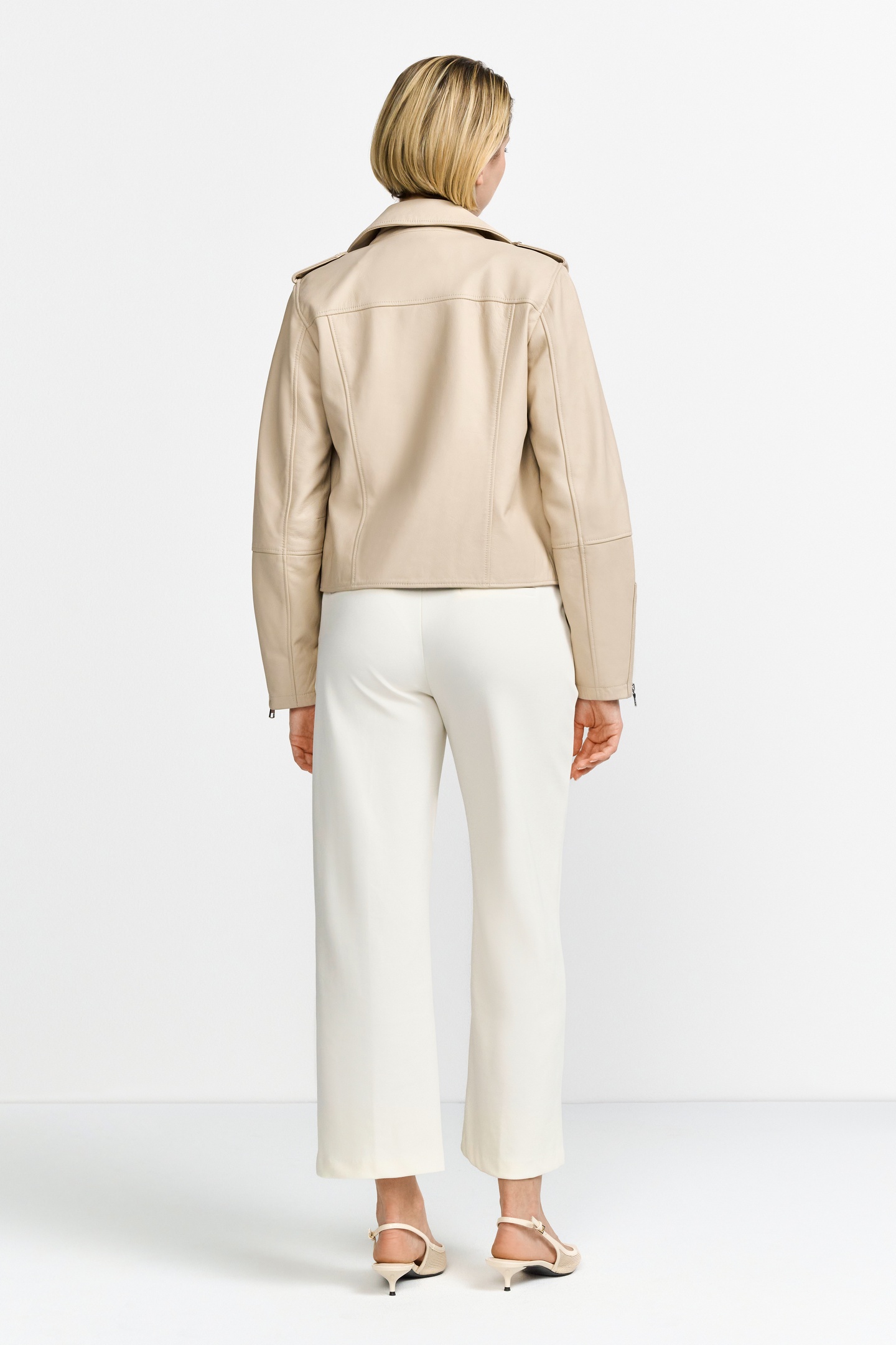 ジャケット・アウター Y-3 Archive Belted Biker Jacket Beige LAMB LEATHER BIKER JACKET CAFFEE LATTE | Online Outlet | Otrium