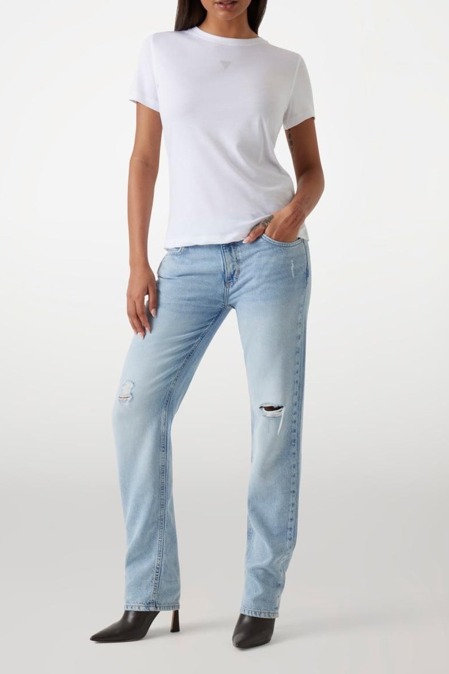 GUESS ECO CN SS BACK PRINT TEE PURE WHITE 2