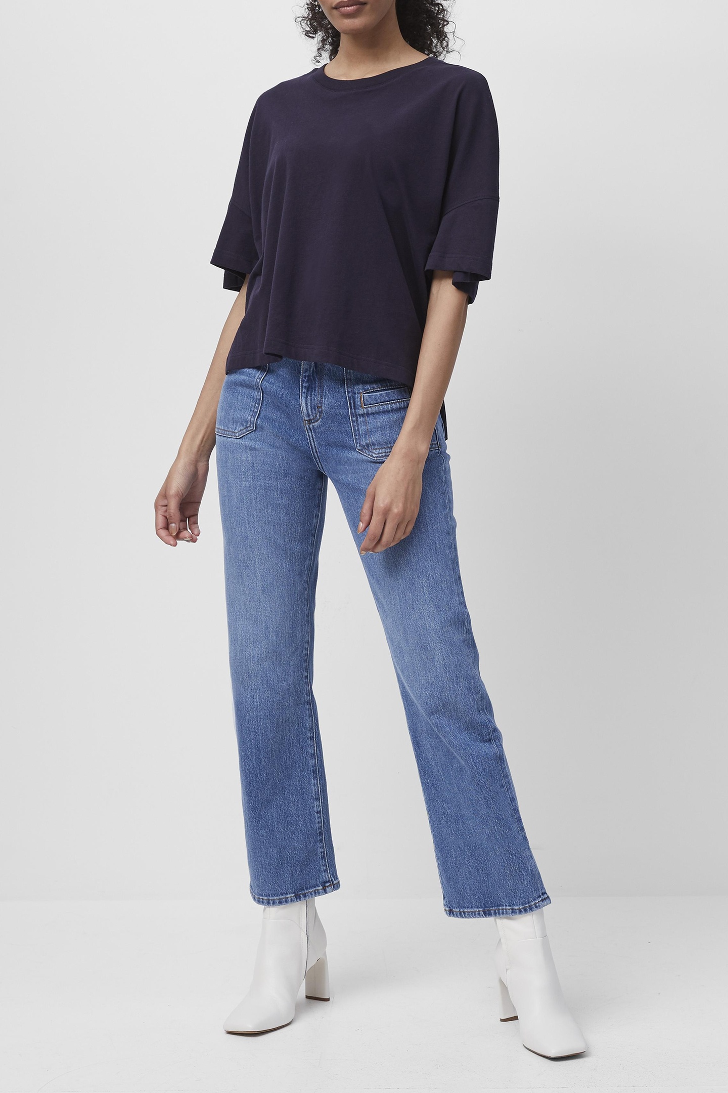 French Connection Tally Jrsy Sslv Crewnk Tee Utility Blue Talla: XS | Camisetas de Seda Outlet | Mujer | Azul