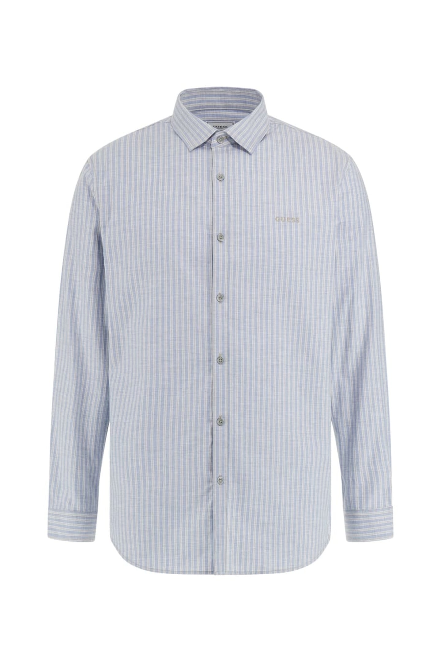 GUESS ECO LS COLLINS SHIRT GREEN MEDIUM IRR STR 1