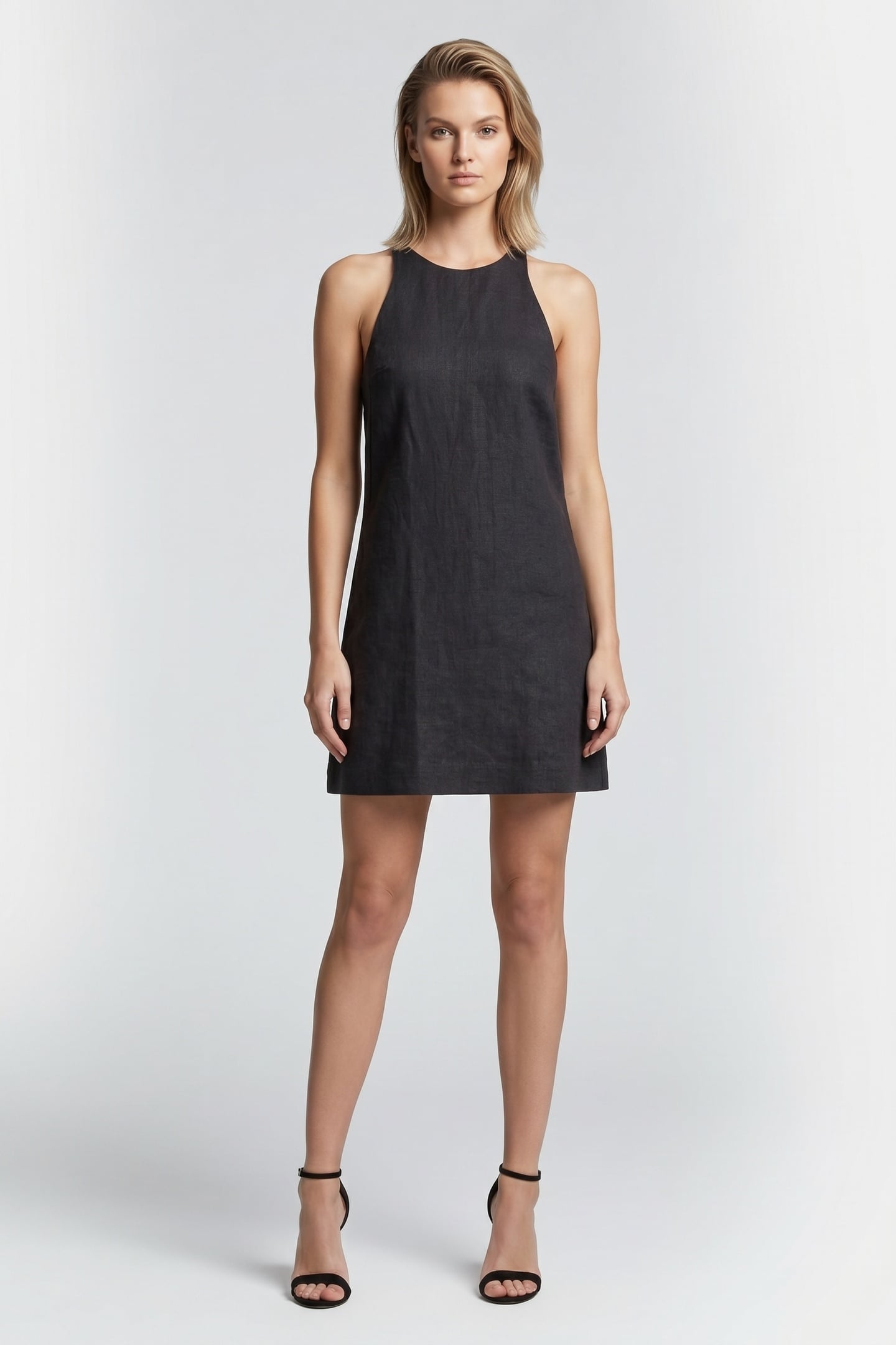 KITTY LINEN DRESS BLACK 1