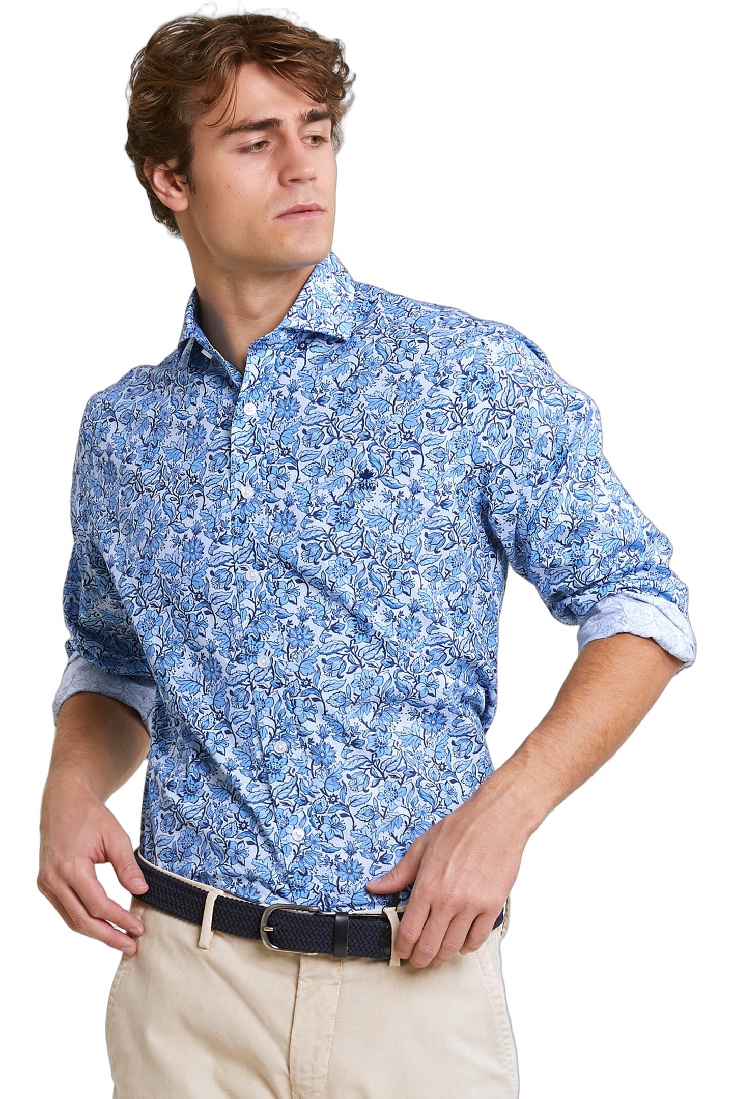 REGULAR FIT FLORAL SHIRT BLUE 1
