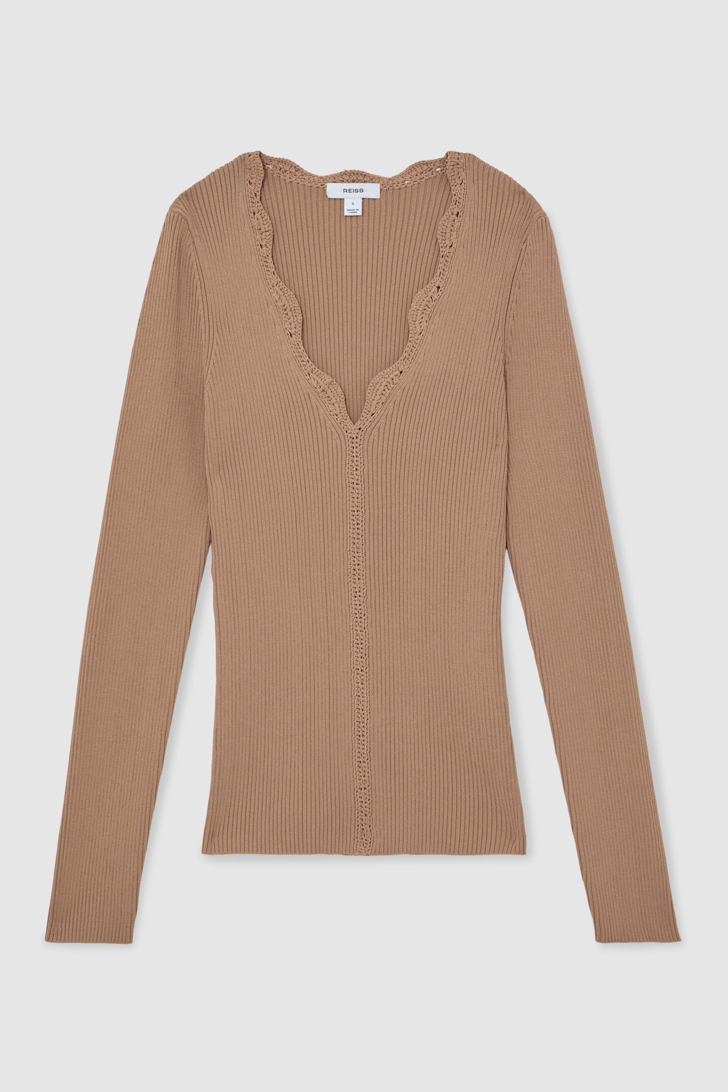 CROCHET STITCH TOP TAUPE NEUTRAL 4
