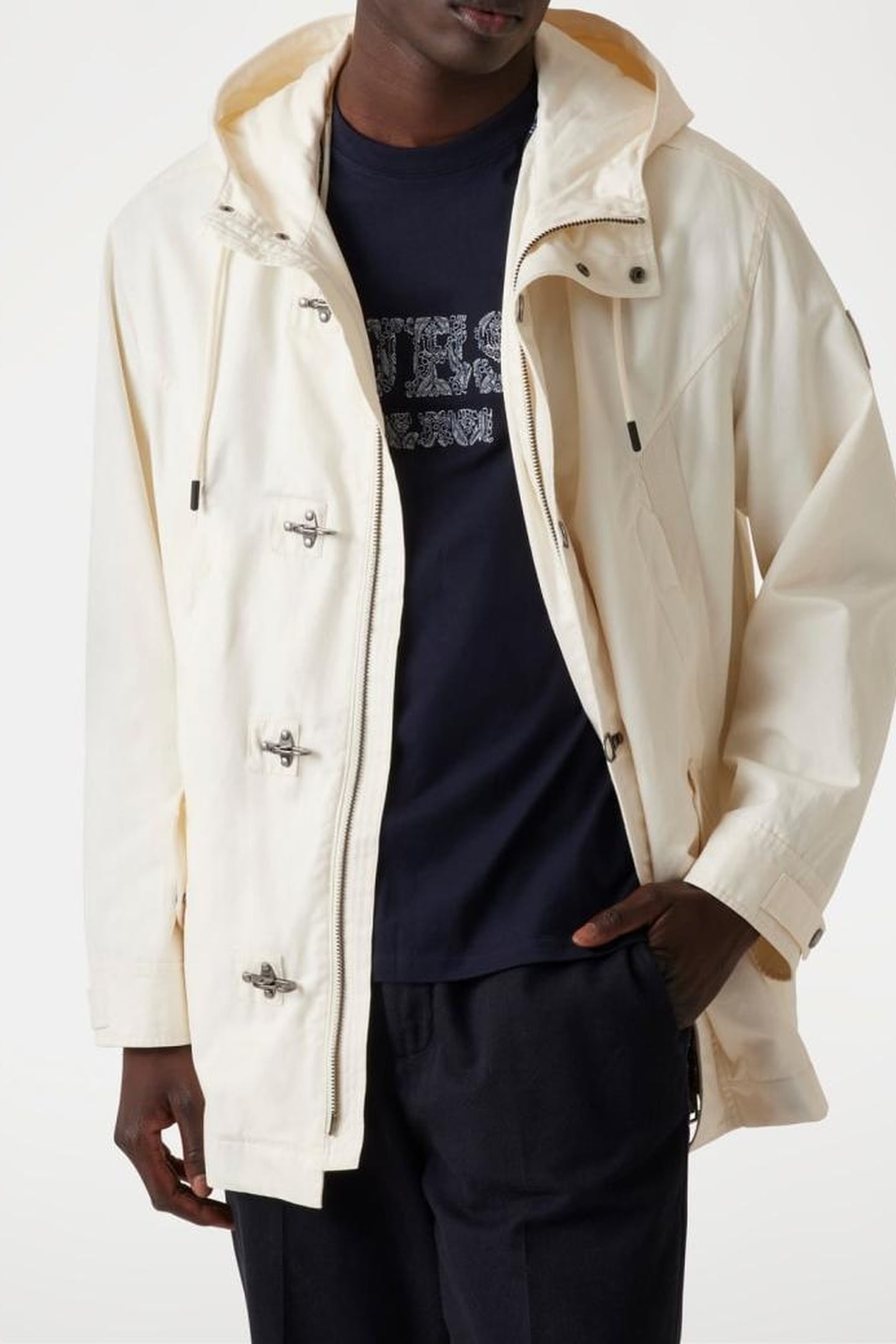 GUESS ECO COATED HOODED JACKET PEARL WHITE 8