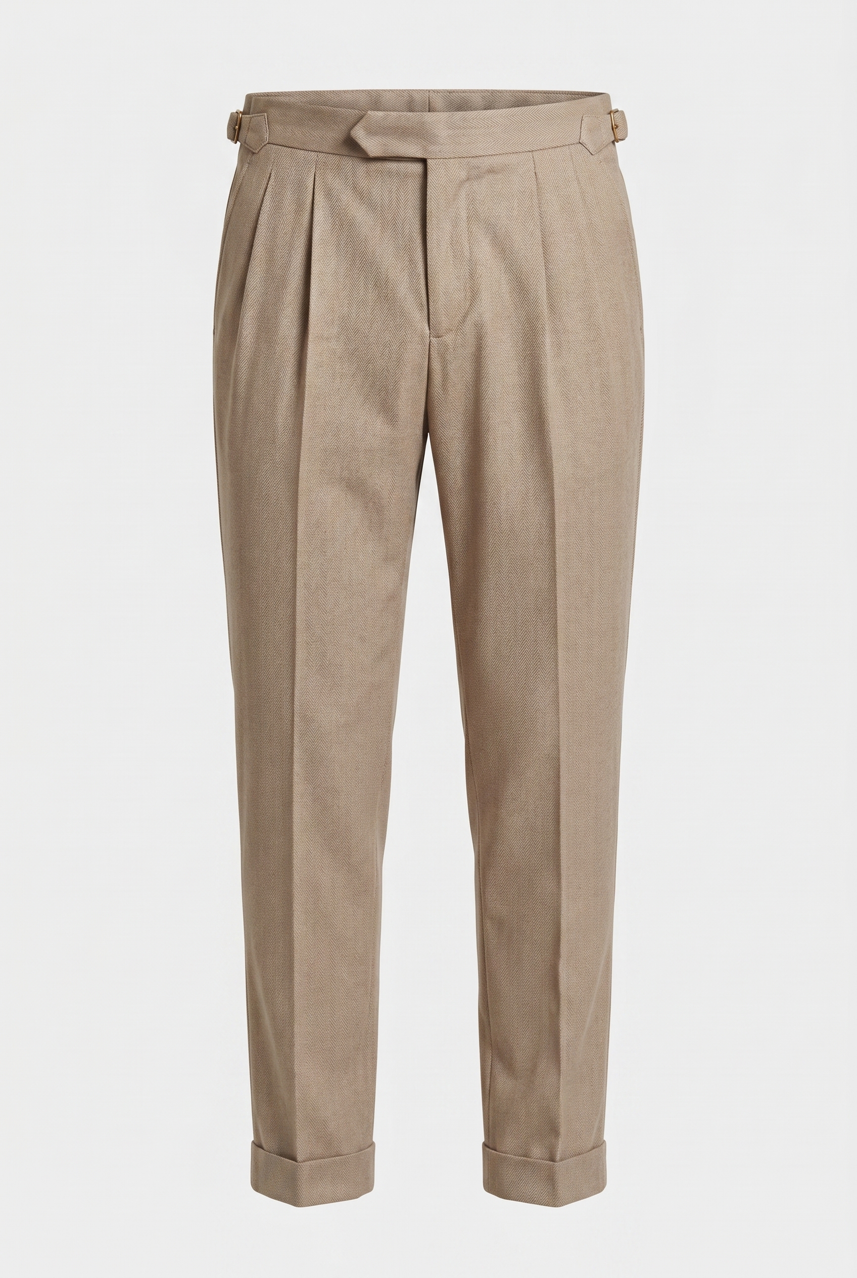 PLEAT FRONT RELAXED TROUSER TAUPE 3