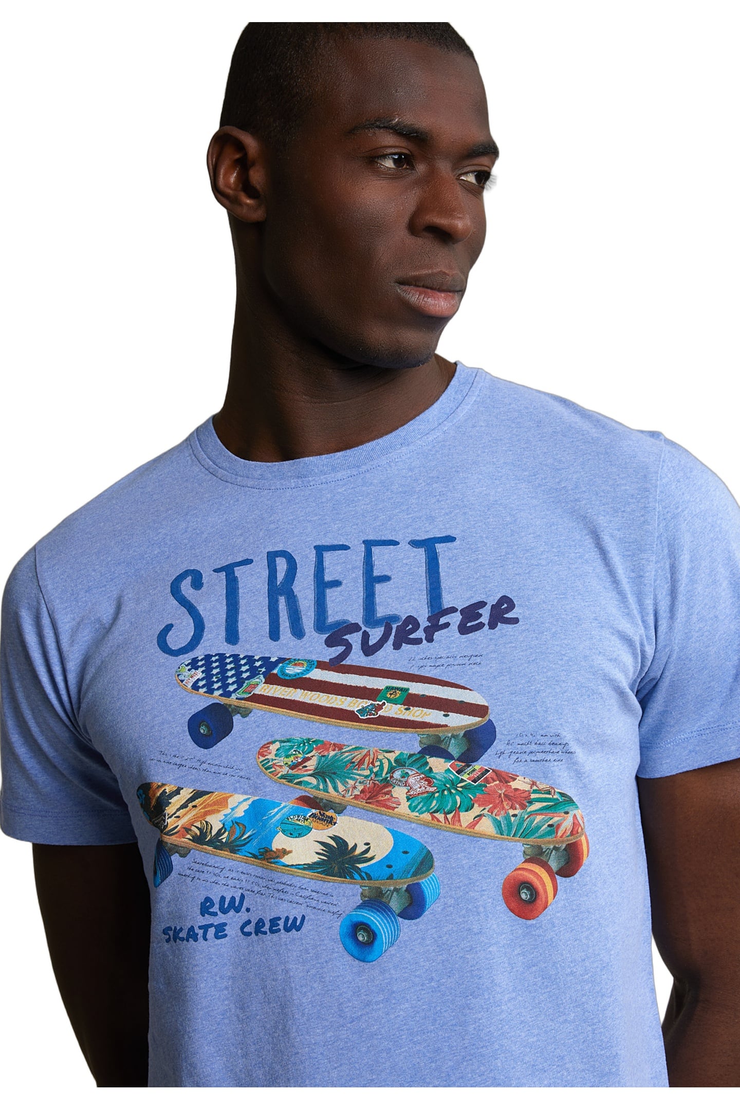 NORMAL FIT BASIC T-SHIRT SHORT SLEEVES LT HAMPTONS BLUE MIX 3