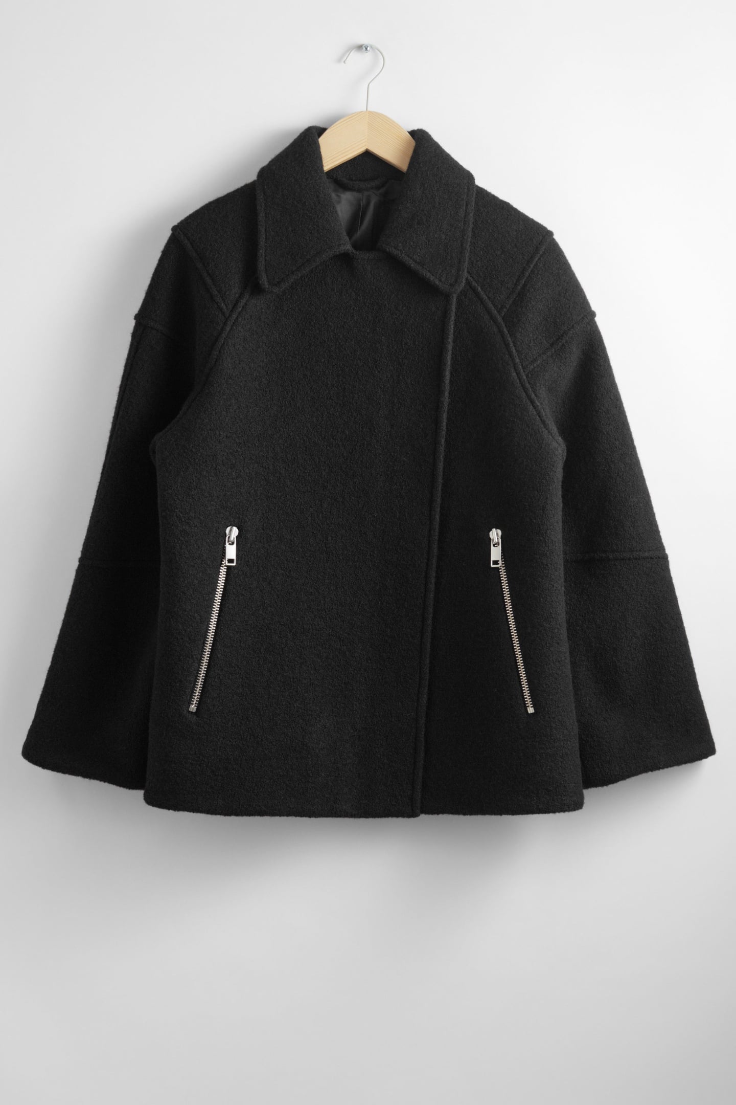 JODIE WOOL BIKER JACKET BLACK 1