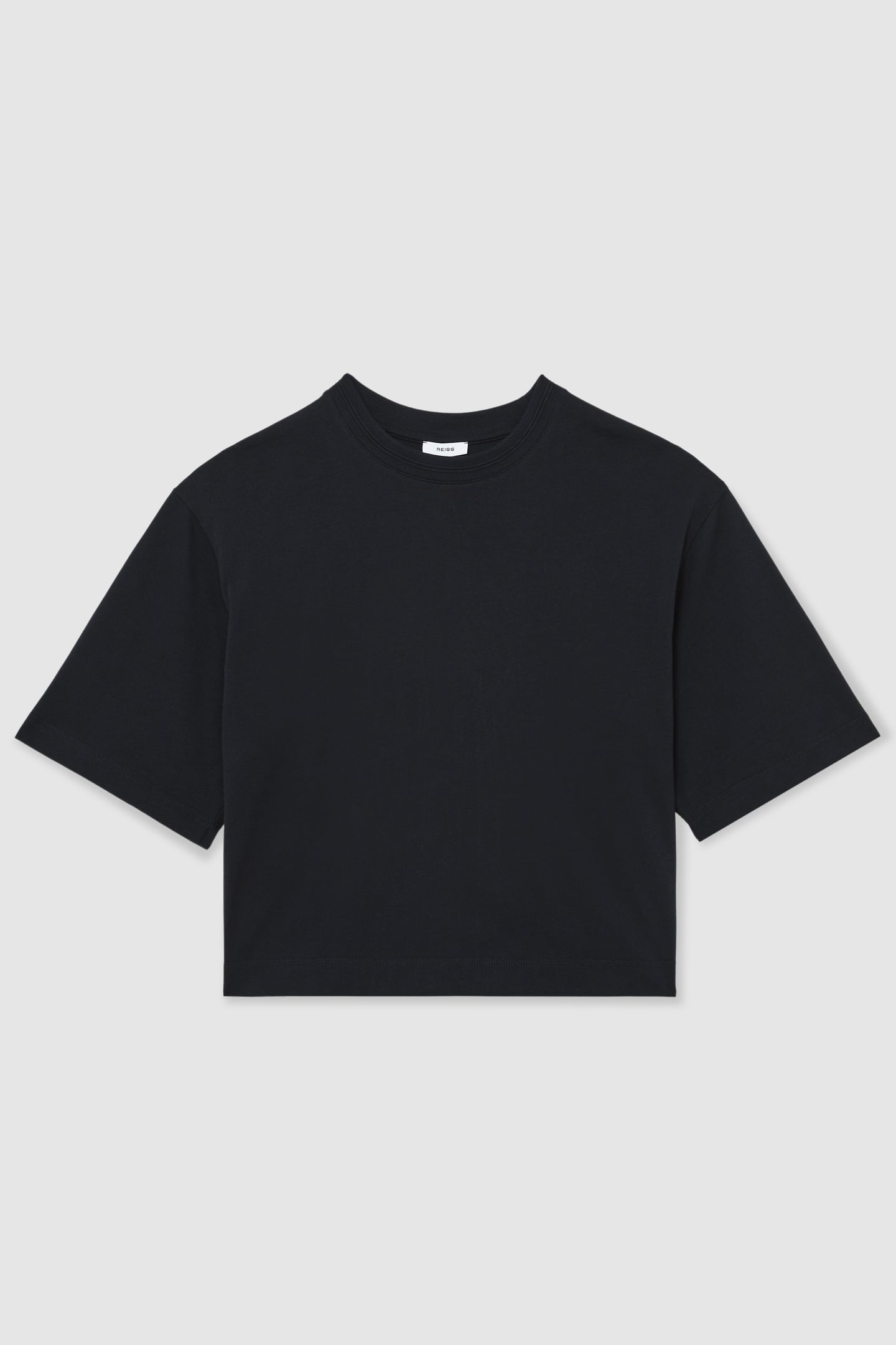 RIB NECK DETAIL T-SHIRT NAVY 4