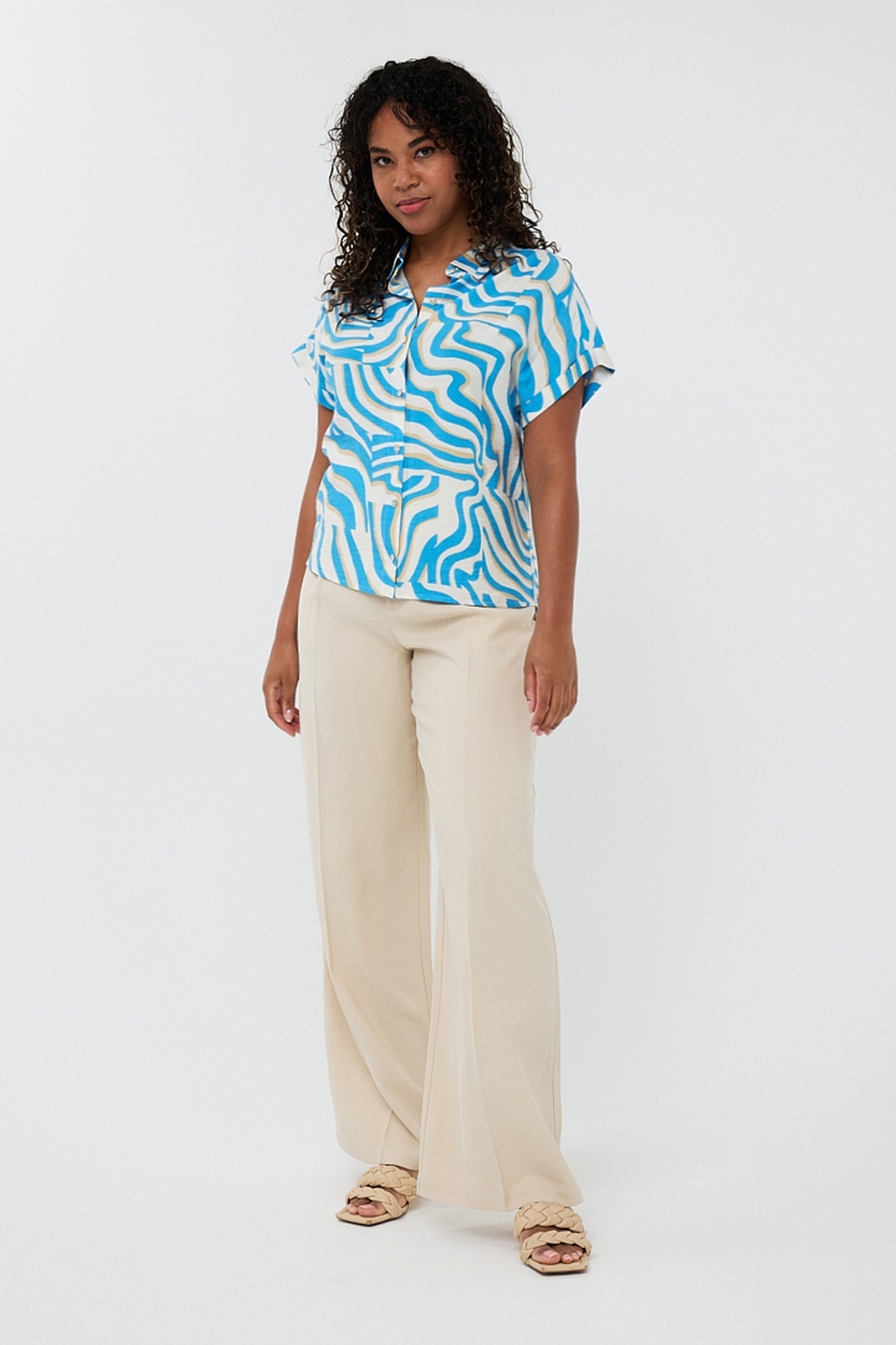 EsQualo Blouse Electric Zebra Print Maat: 44 | Blouses Outlet | Dames | Blauw