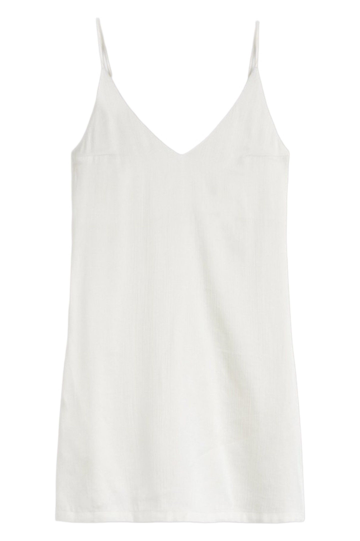THE ECRU SHORT LYOCELL SLIP DRESS WHITE 3