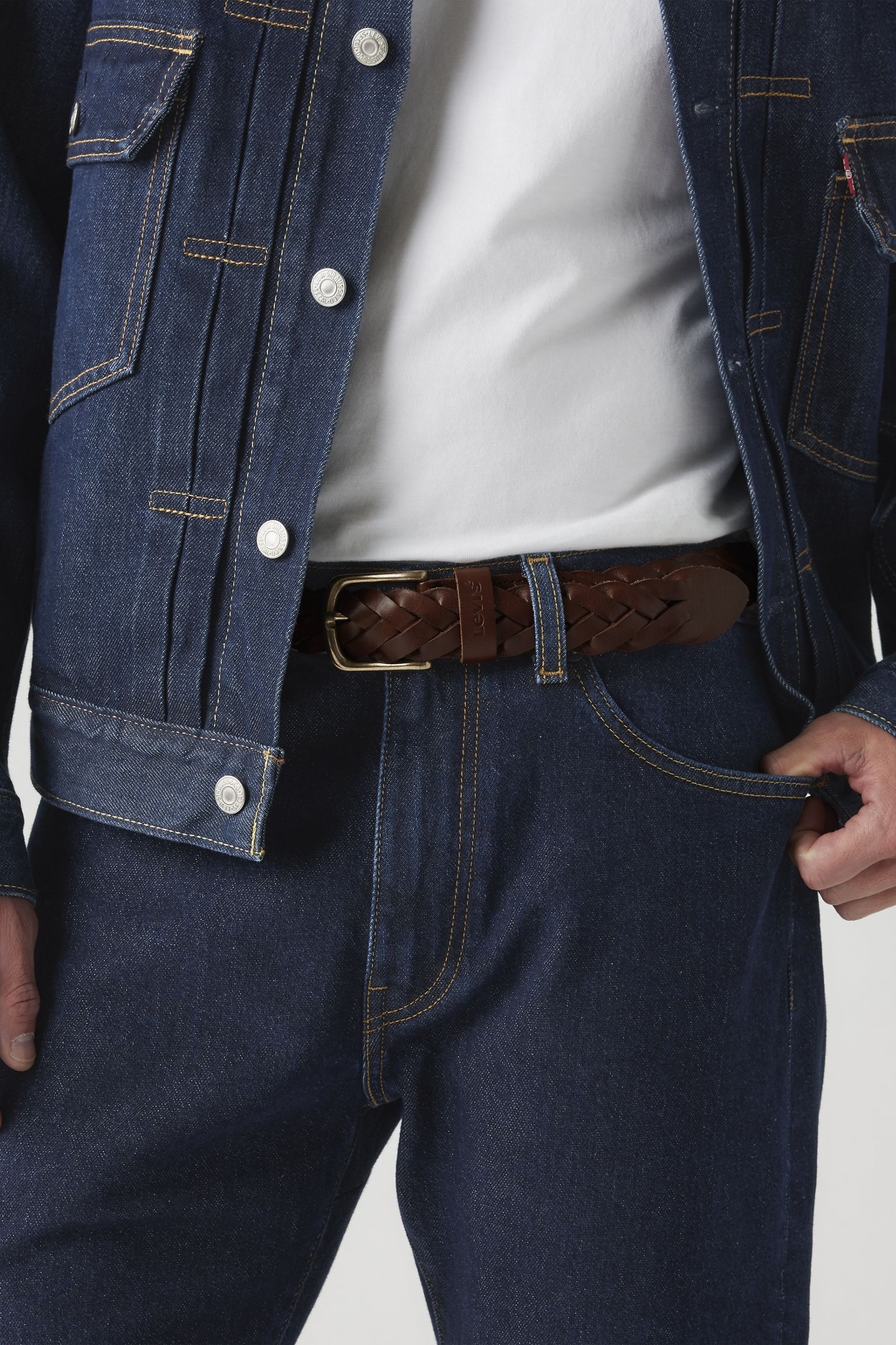 Levi's Leather Braid Belt Maat: 90 | Riemen Outlet | Heren | Bruin