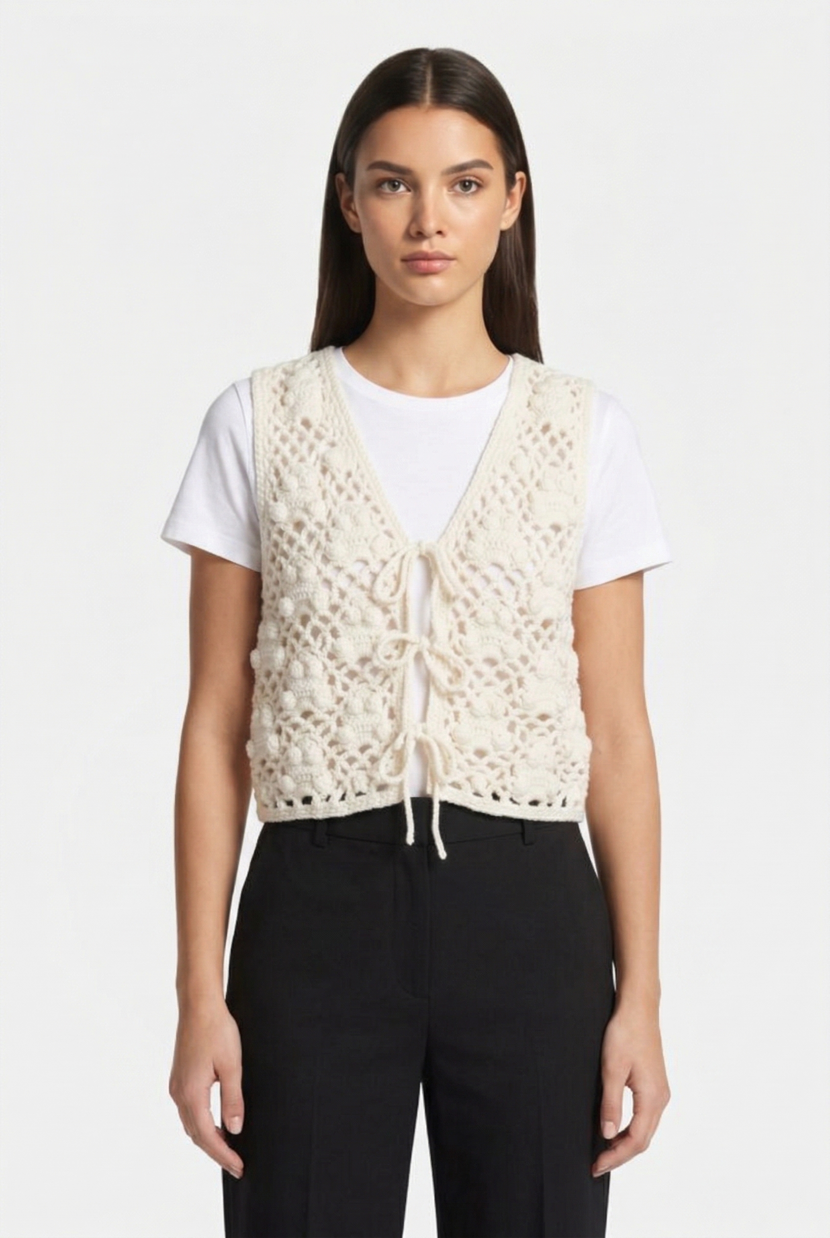 & Other Stories Bono Crochet Vest White Maat: S | Tops Outlet | Dames | Wit