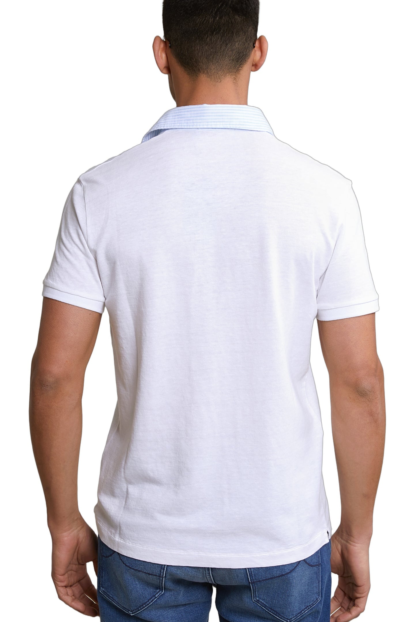 CUSTOM FIT COTTON-LINEN POLO WHITE 3