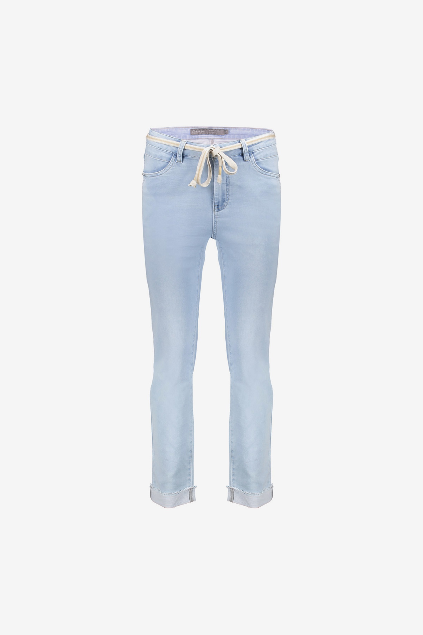 Geisha Jeans + Turn-up Bleached Denim Maat: M | Straight Broeken Outlet | Dames | Blauw
