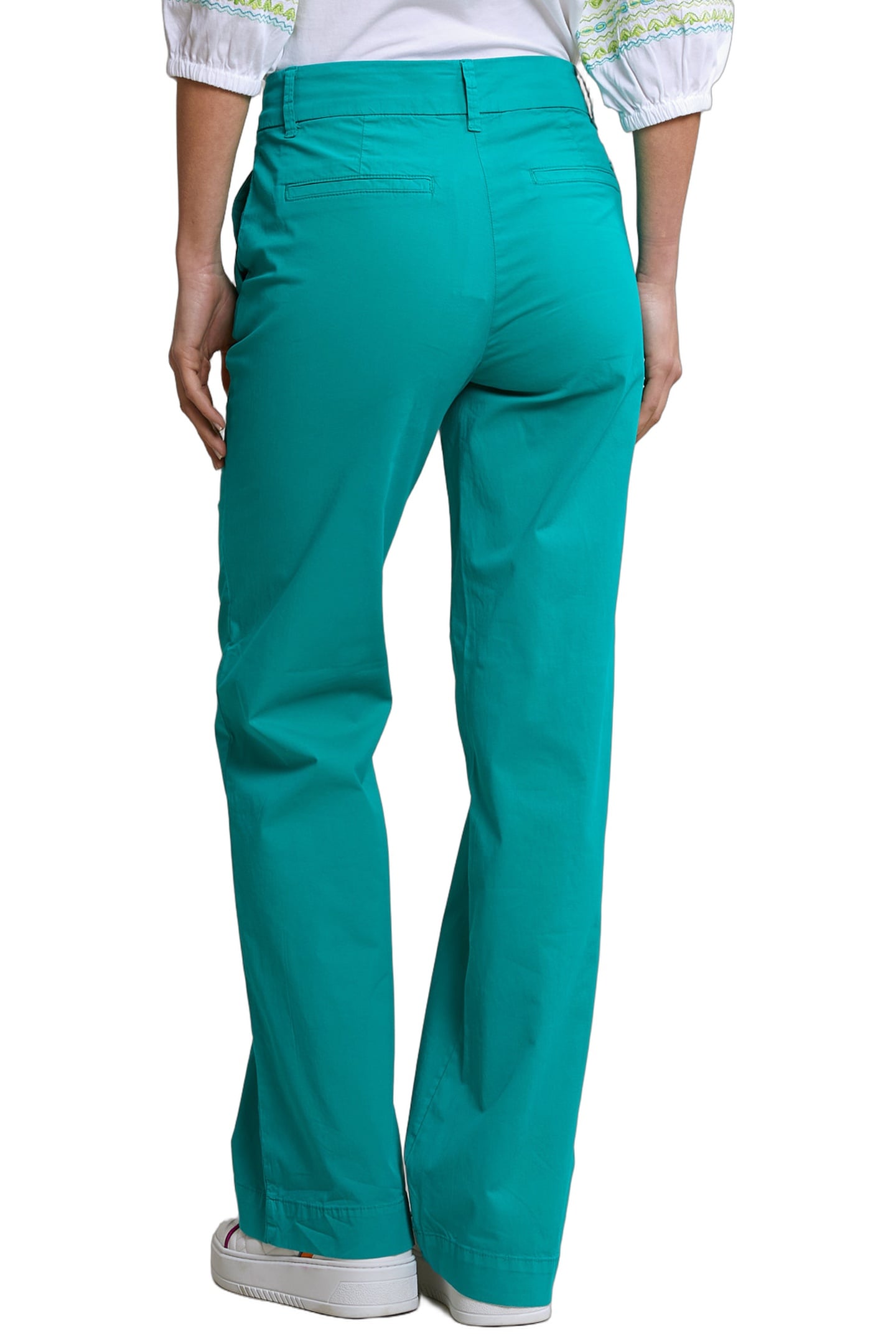 EMERALD GREEN STRAIGHT STRETCH PANTS 3