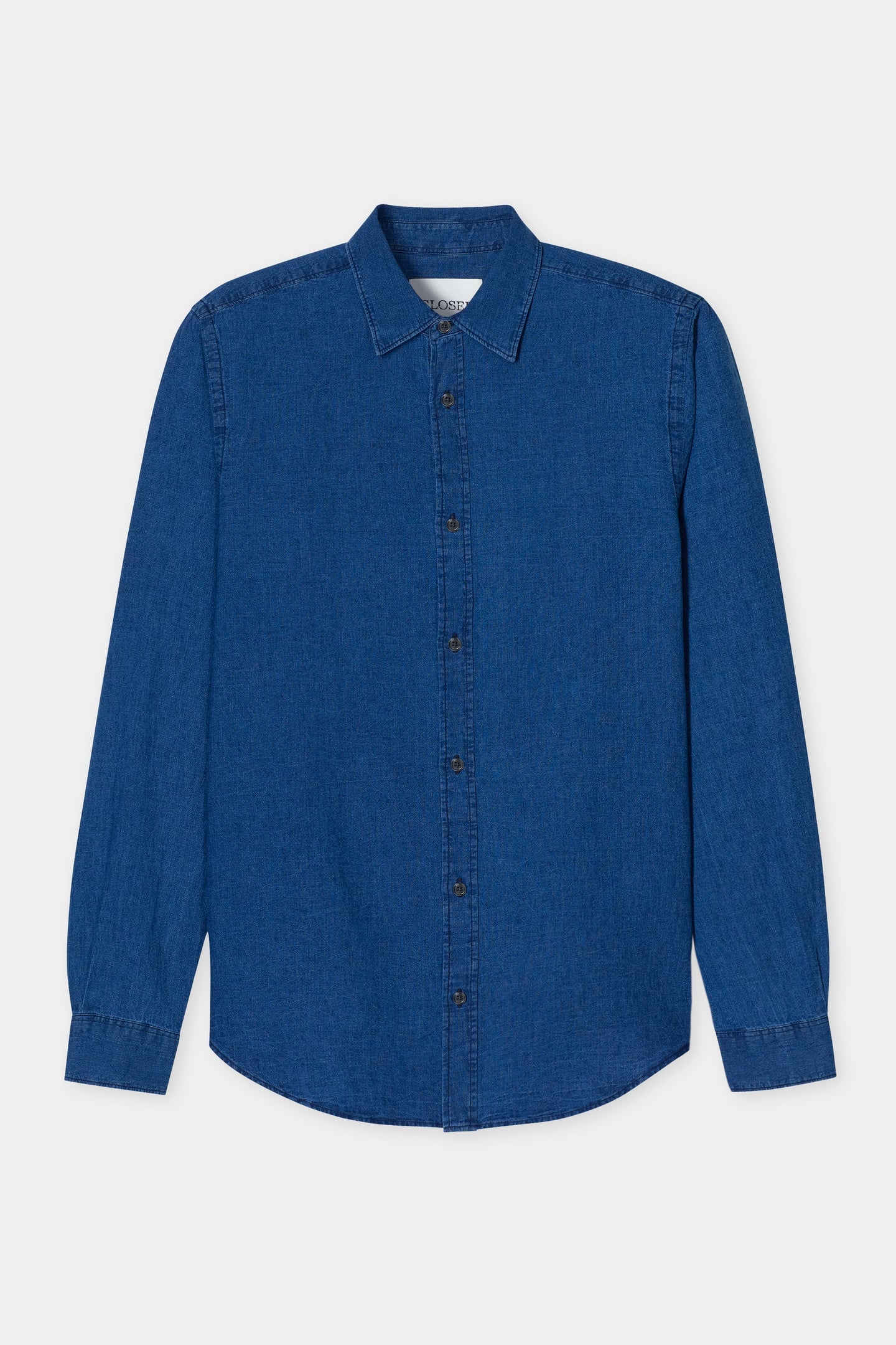 Closed Classic Fit Shirt Mid Blue Maat: L | Casual Overhemden Outlet | Heren | Blauw