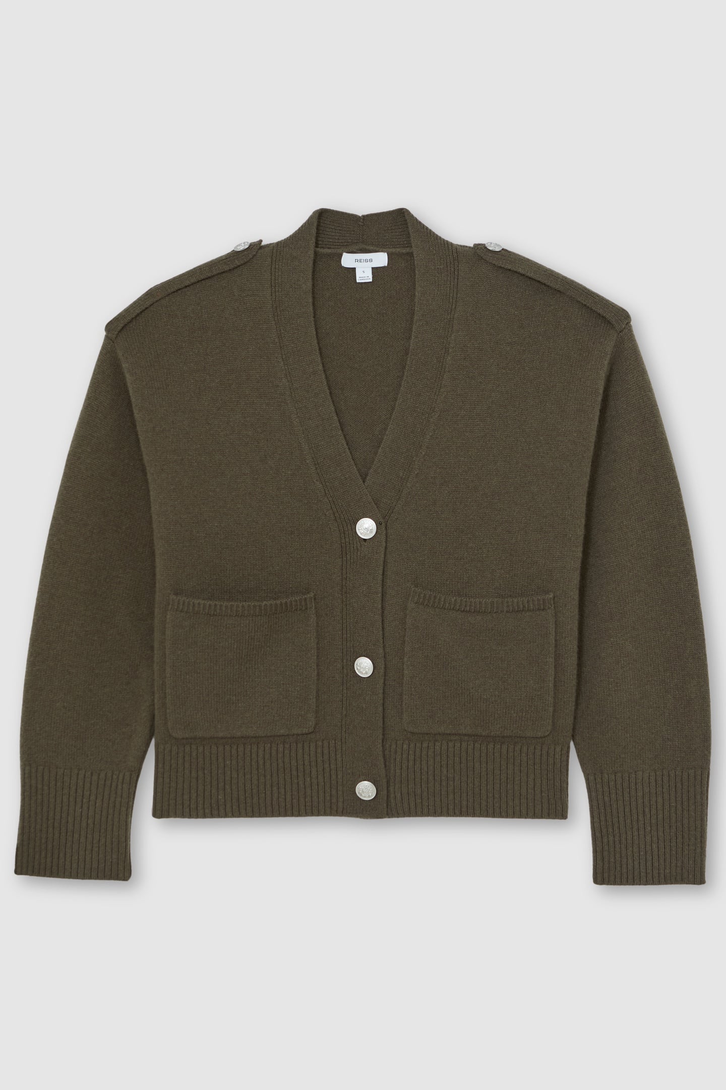BUTTON DETAIL CARDIGAN KHAKI GREEN 4