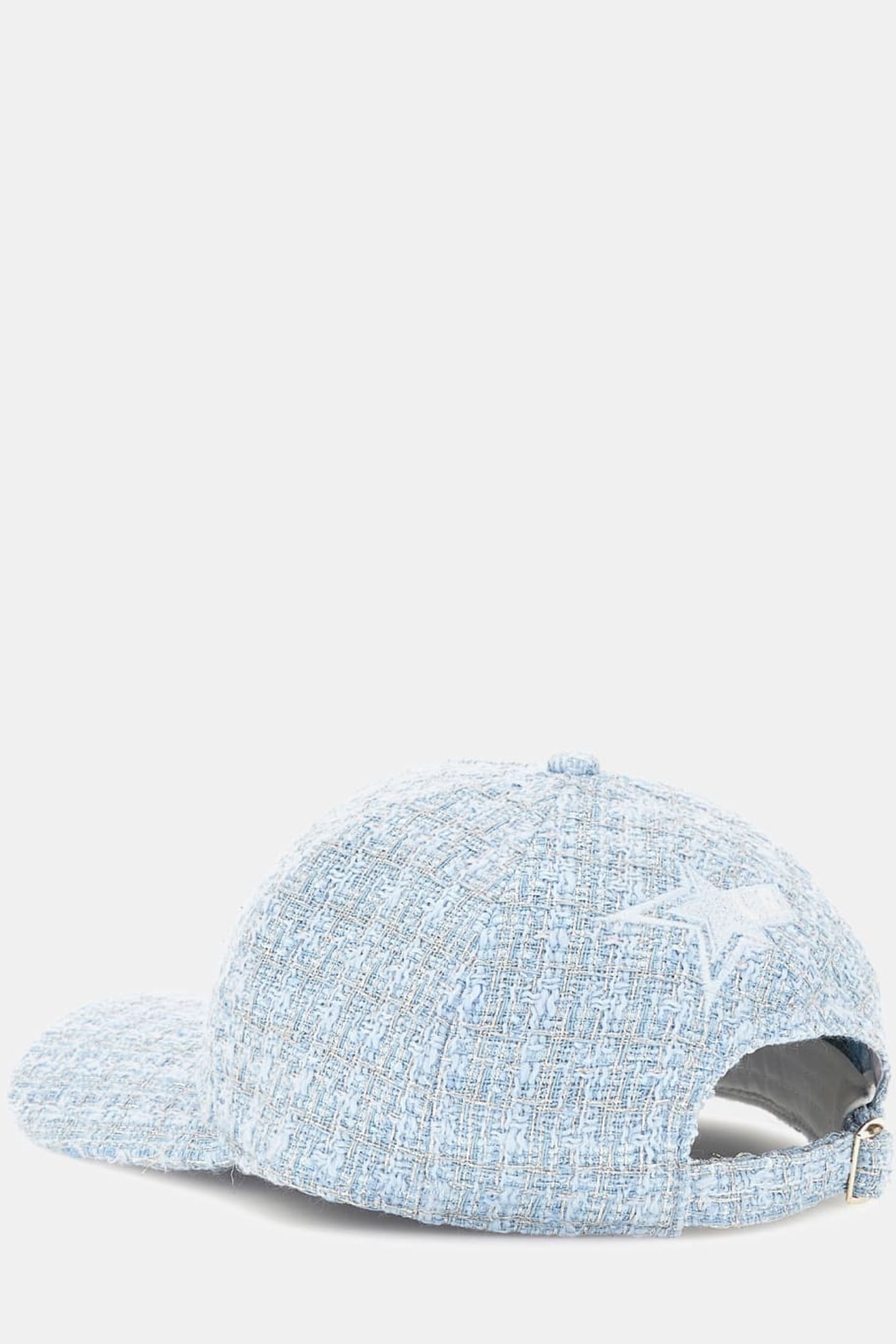 GUESS ECO ELSA TWEED BASEBALL LIGHT BLUE/WHITE COM 3