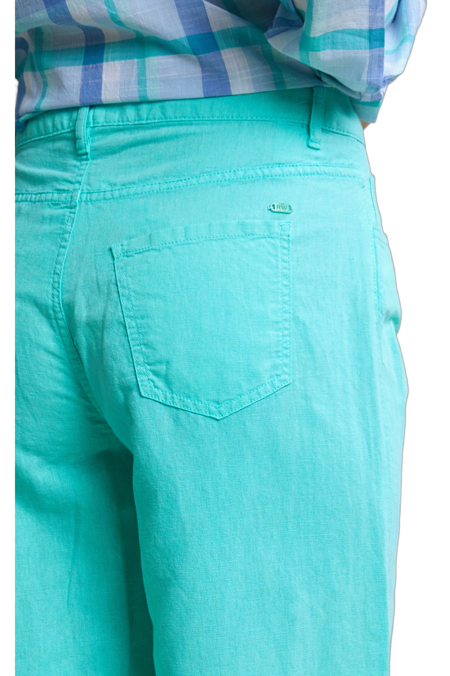 BLUE LINEN-COTTON PANTS 3