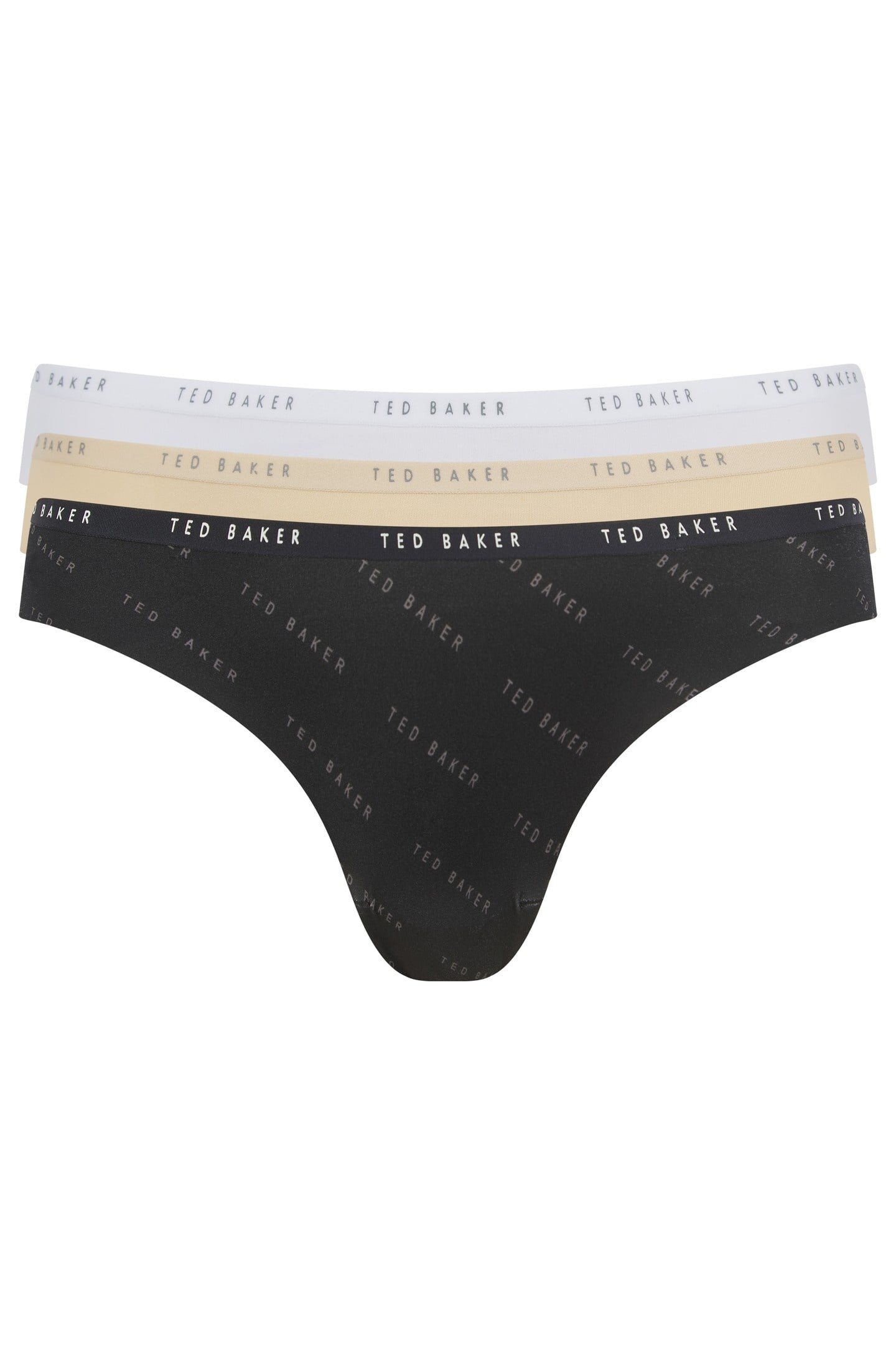 MILA 3PK EMBOSSED BRIEF WHITE/BLACK/CREAM 2