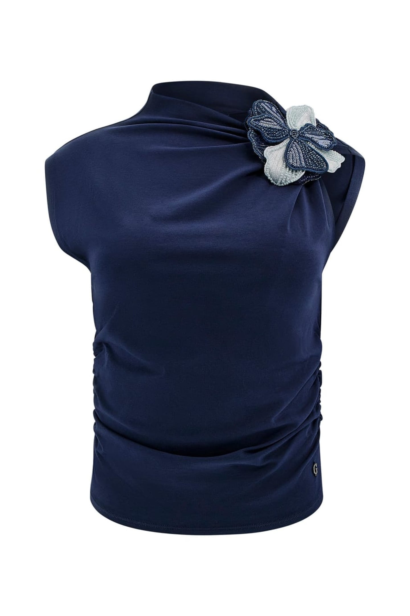 GUESS ECO ARIANE 3D EMBROIDERY BLACKENED BLUE 3