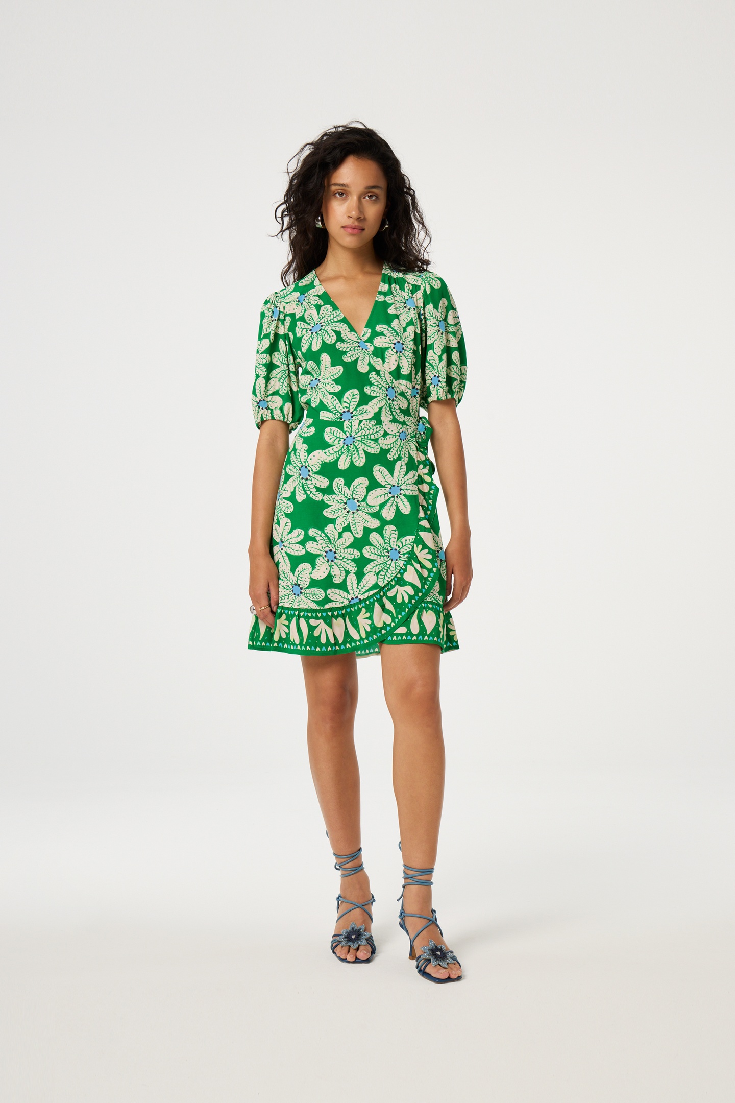 Fabienne Chapot Ariel Dress Green Glow/pool Blue Maat: 34 | Mini Jurken Outlet | Dames | Groen