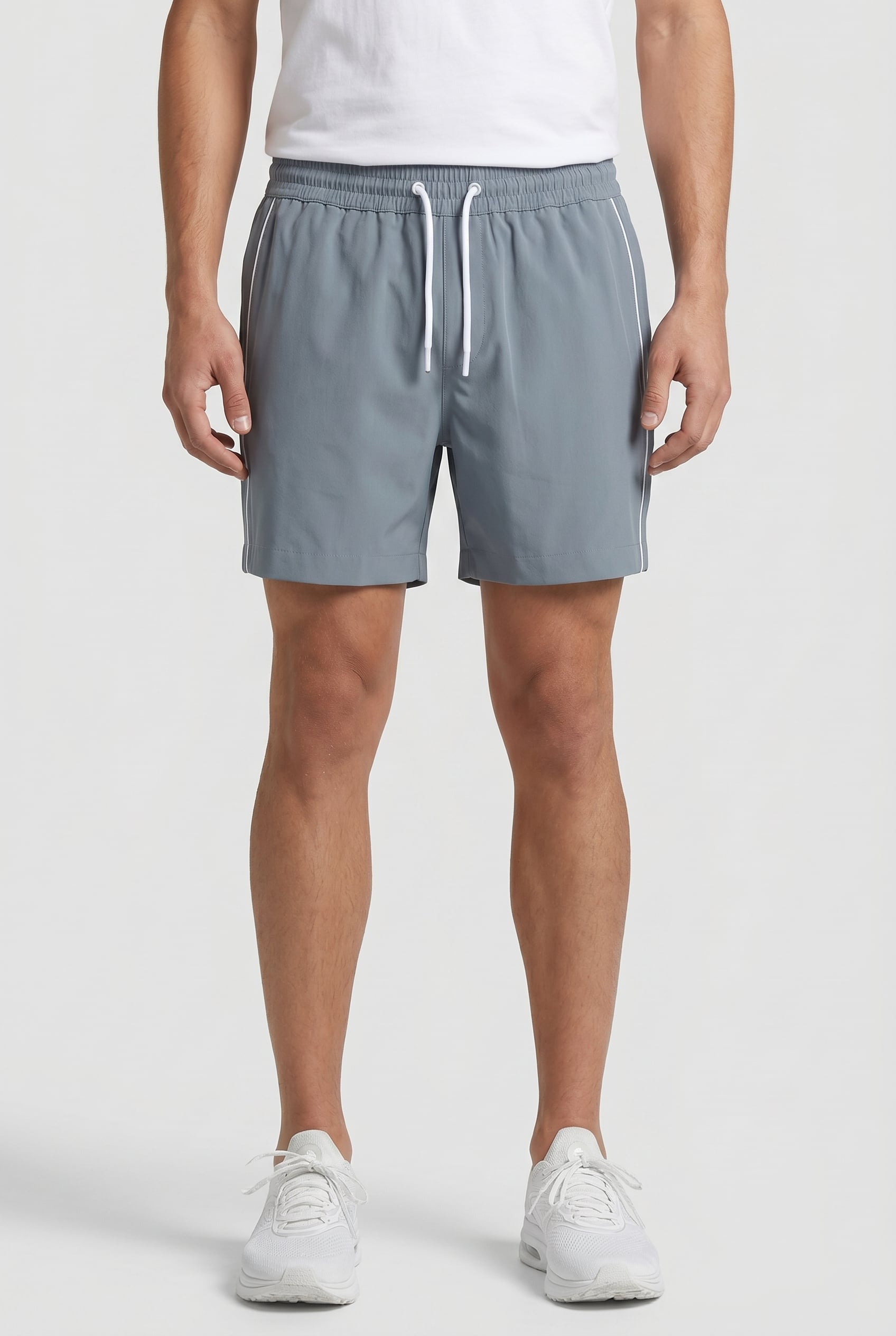 SWIM SHORT WITH PIPING AIRFORCE BLUE/WHITE 1