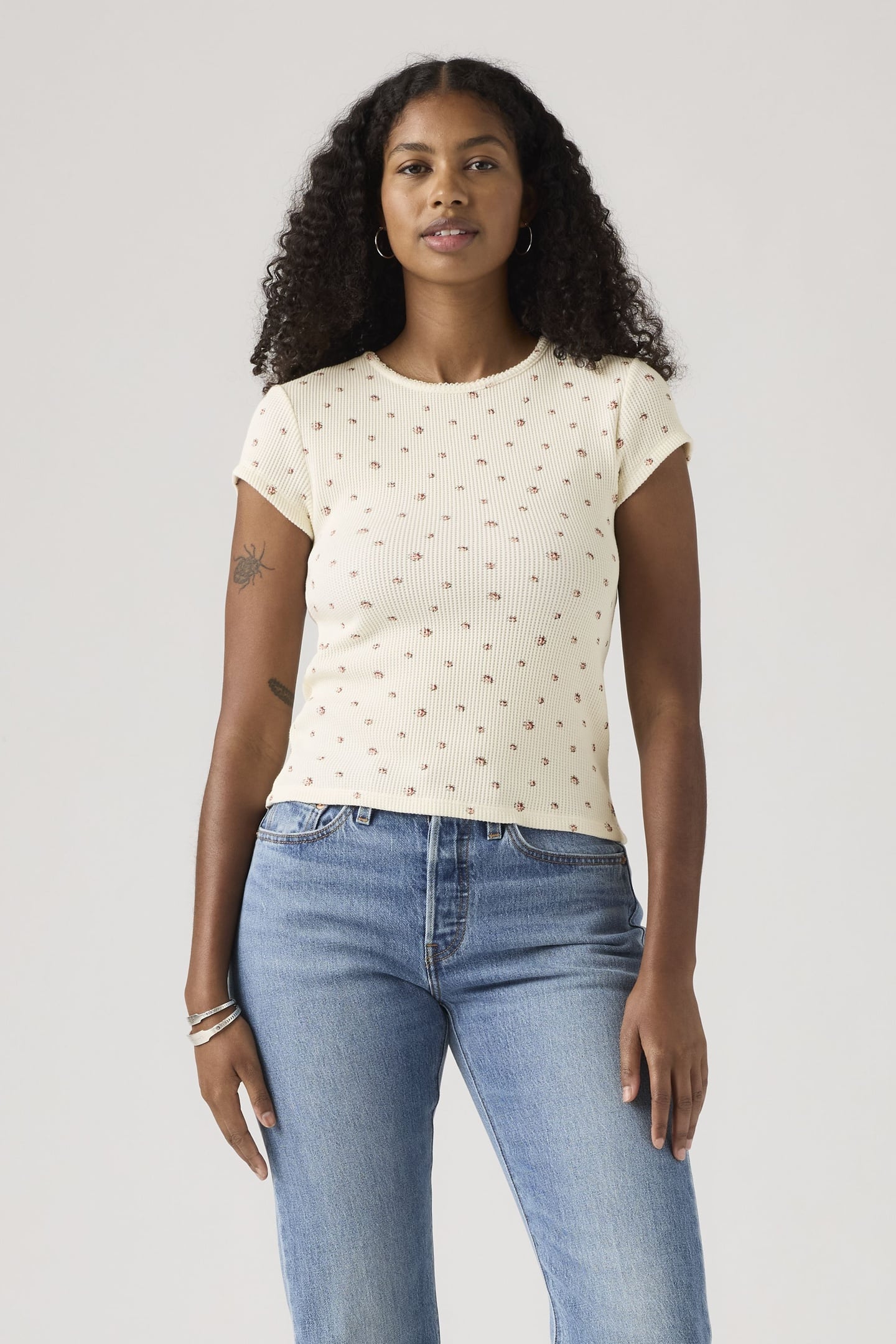 DRY GOODS WAFFLE CAP-SLEEVE TEE 1