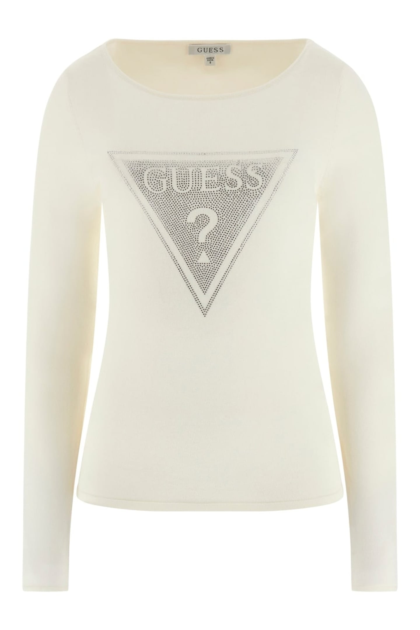 GUESS ECO LS TRIANGLE LOGO ELI DOVE WHITE 1