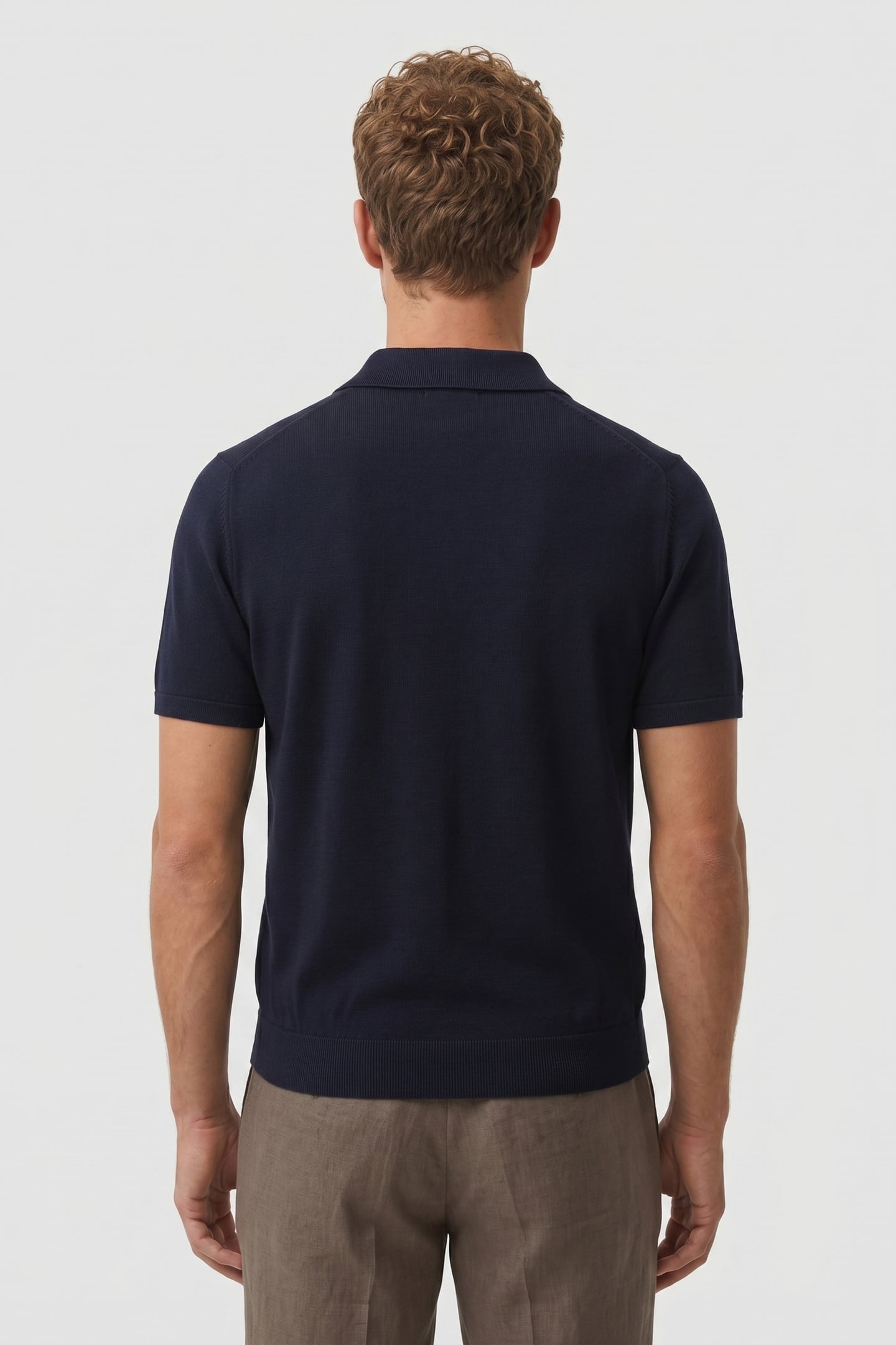 SS BUTTON POLO KNIT NAVY 2