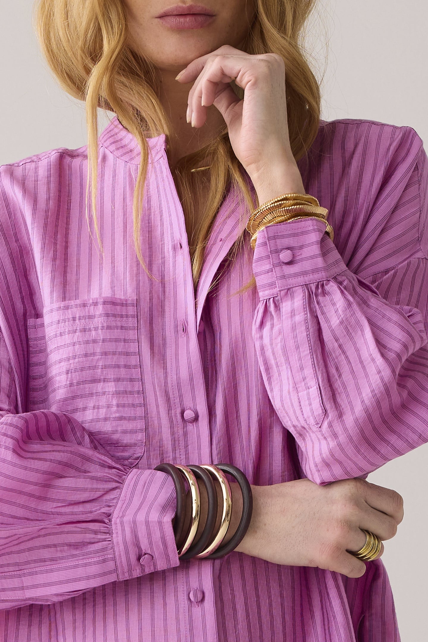 TUNIC DRESS PINSTRIPE CYCLAAM 3