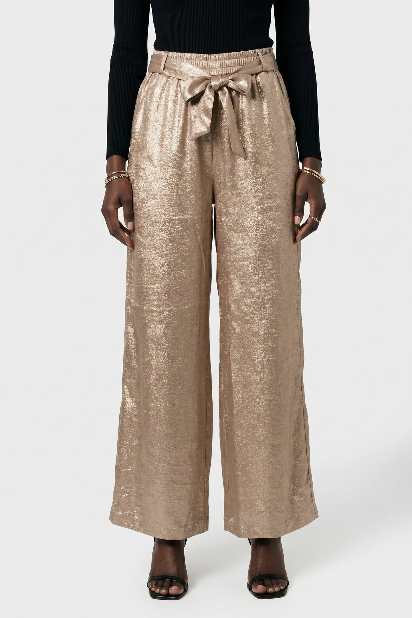 PANTS METALLIC LAMEE SESAME 1