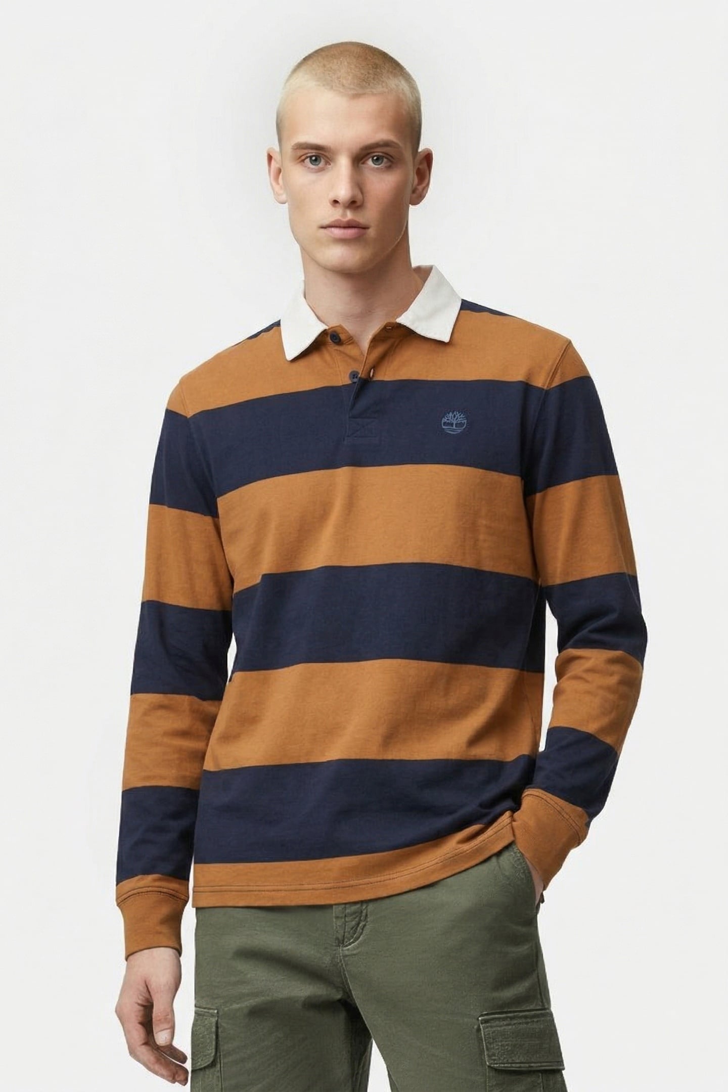 RUGBY LONG SLEEVE POLO DARK SAPPHIRE/WHEAT BOOT 1