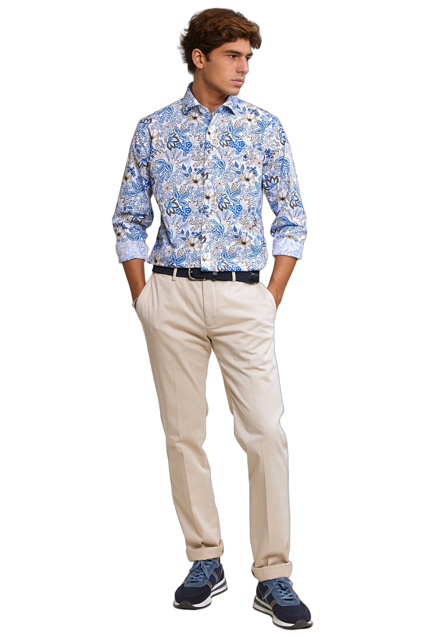 CUSTOM FIT COTTON FLORAL SHIRT MULTI 3